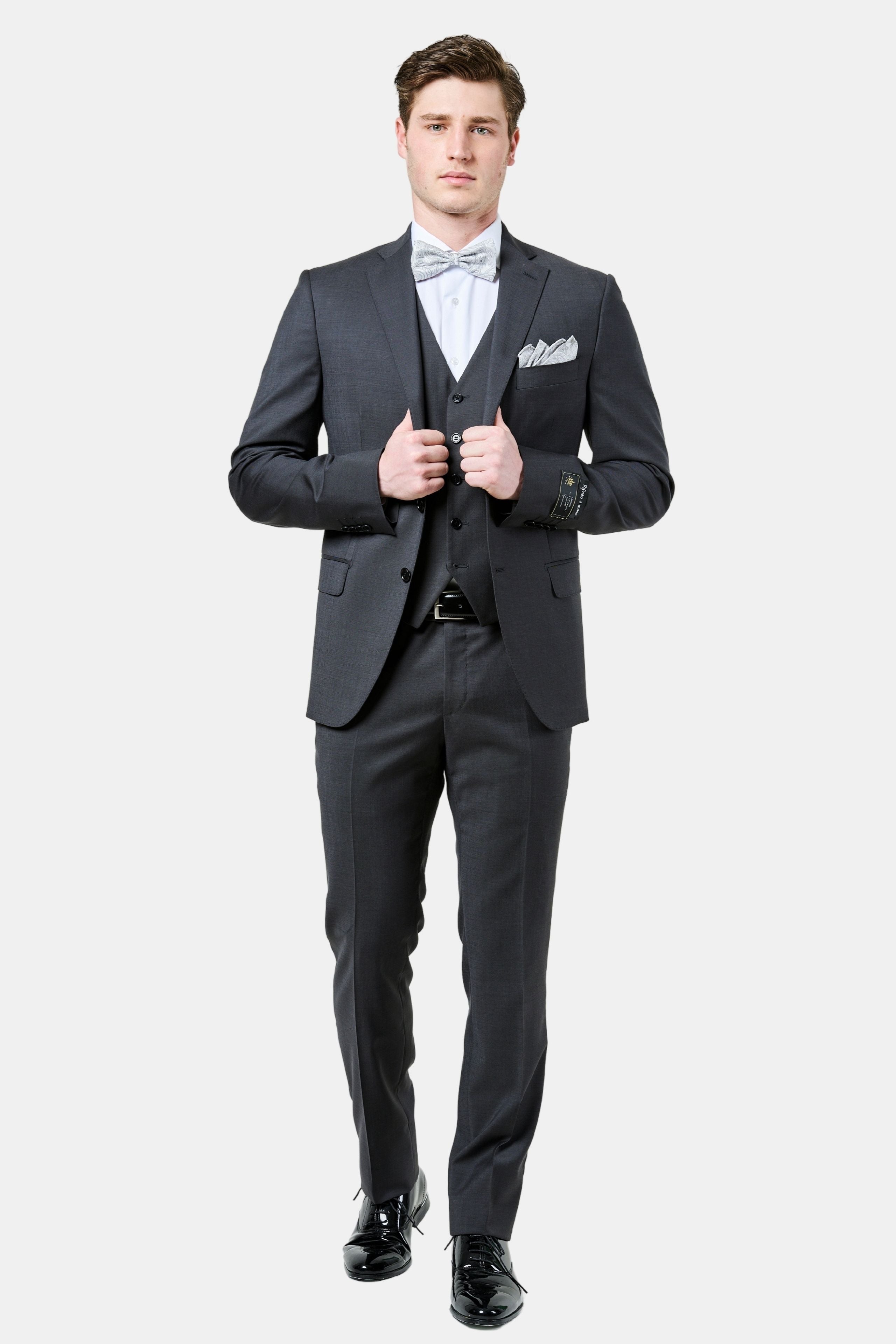 Regular fit grey wool suit - Charcoal grey
