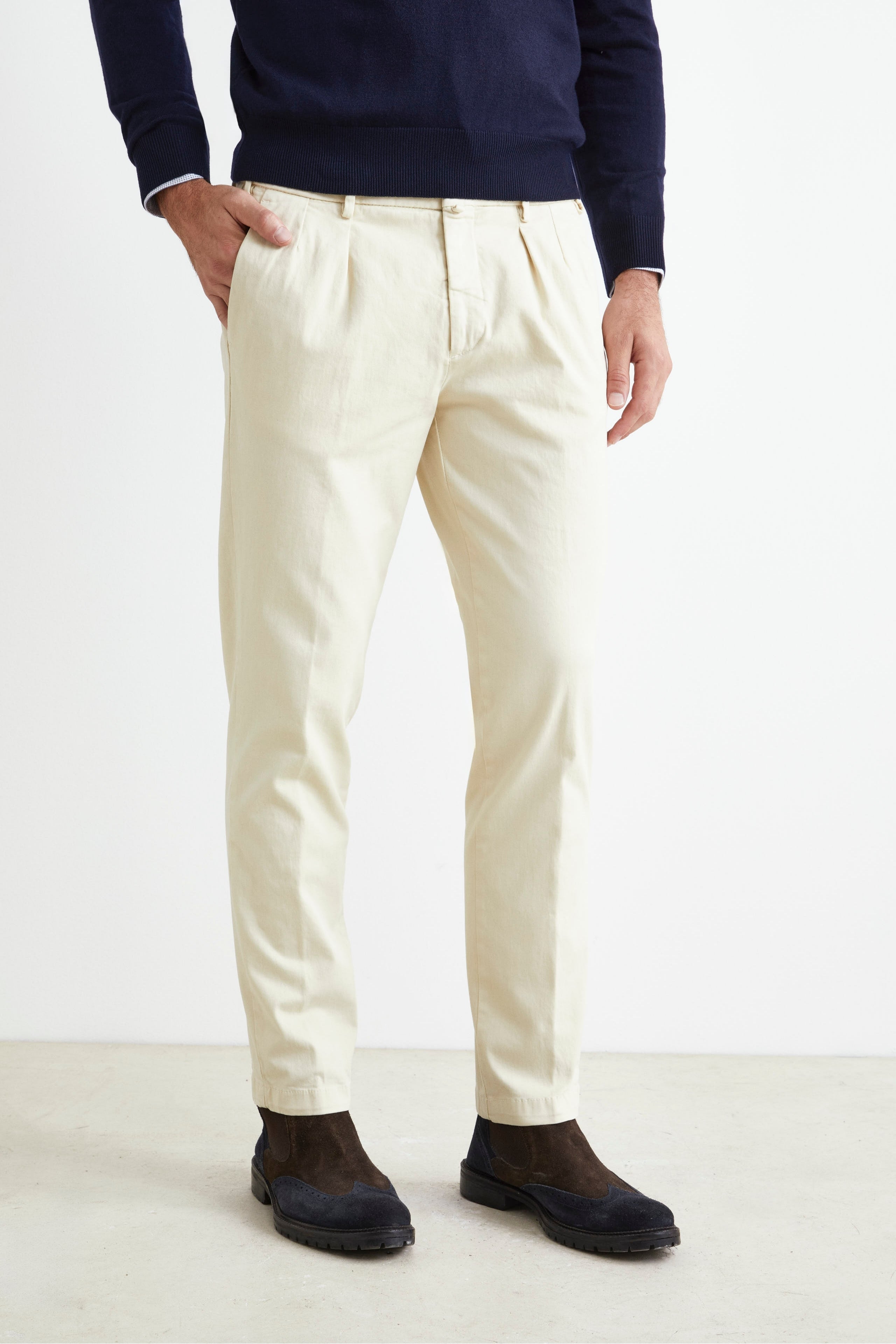 Pantalone Stretch Slim Fit - BIANCO