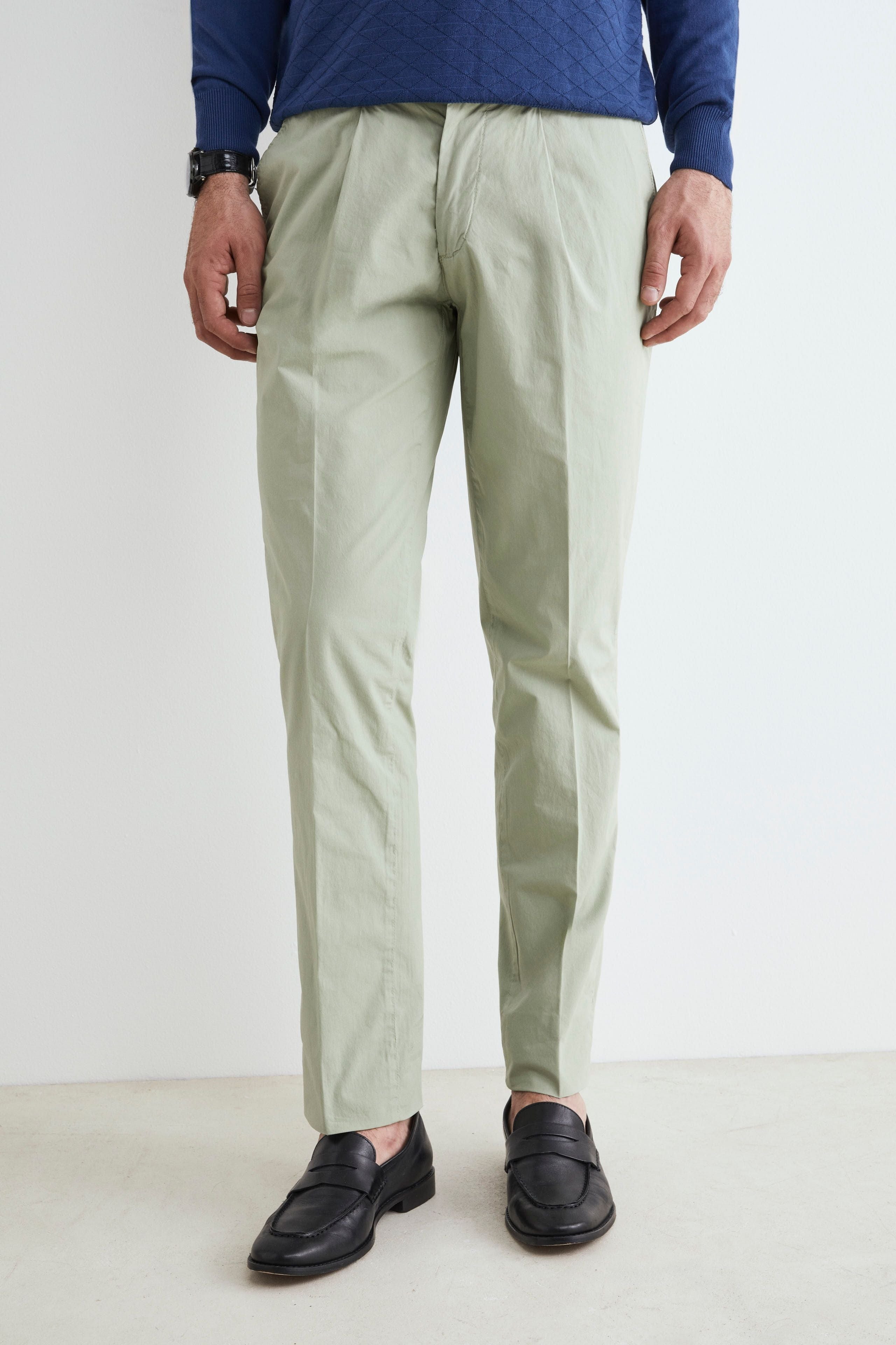 Lightweight cotton trousers - Vert