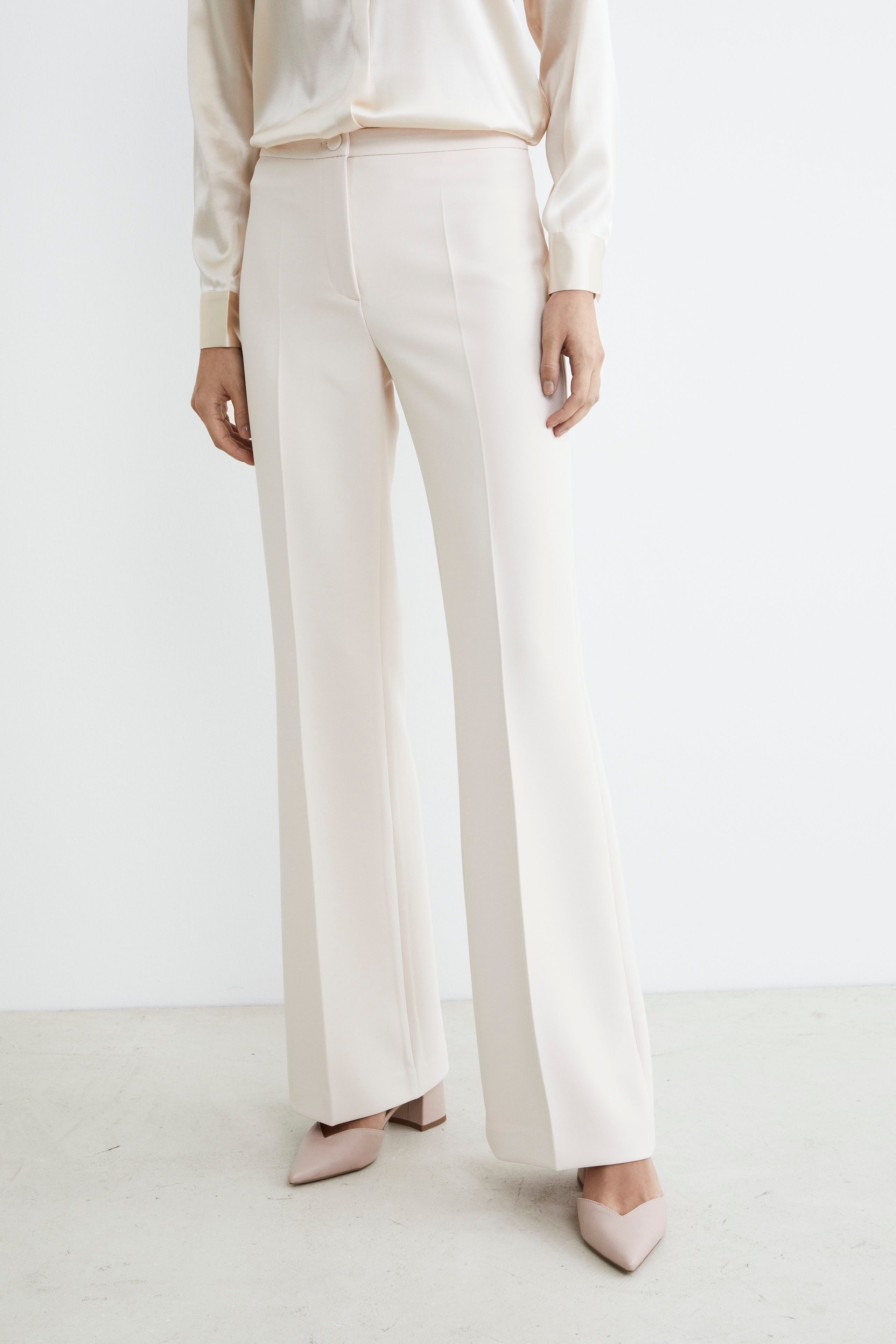 Smart flared trousers - Ivory