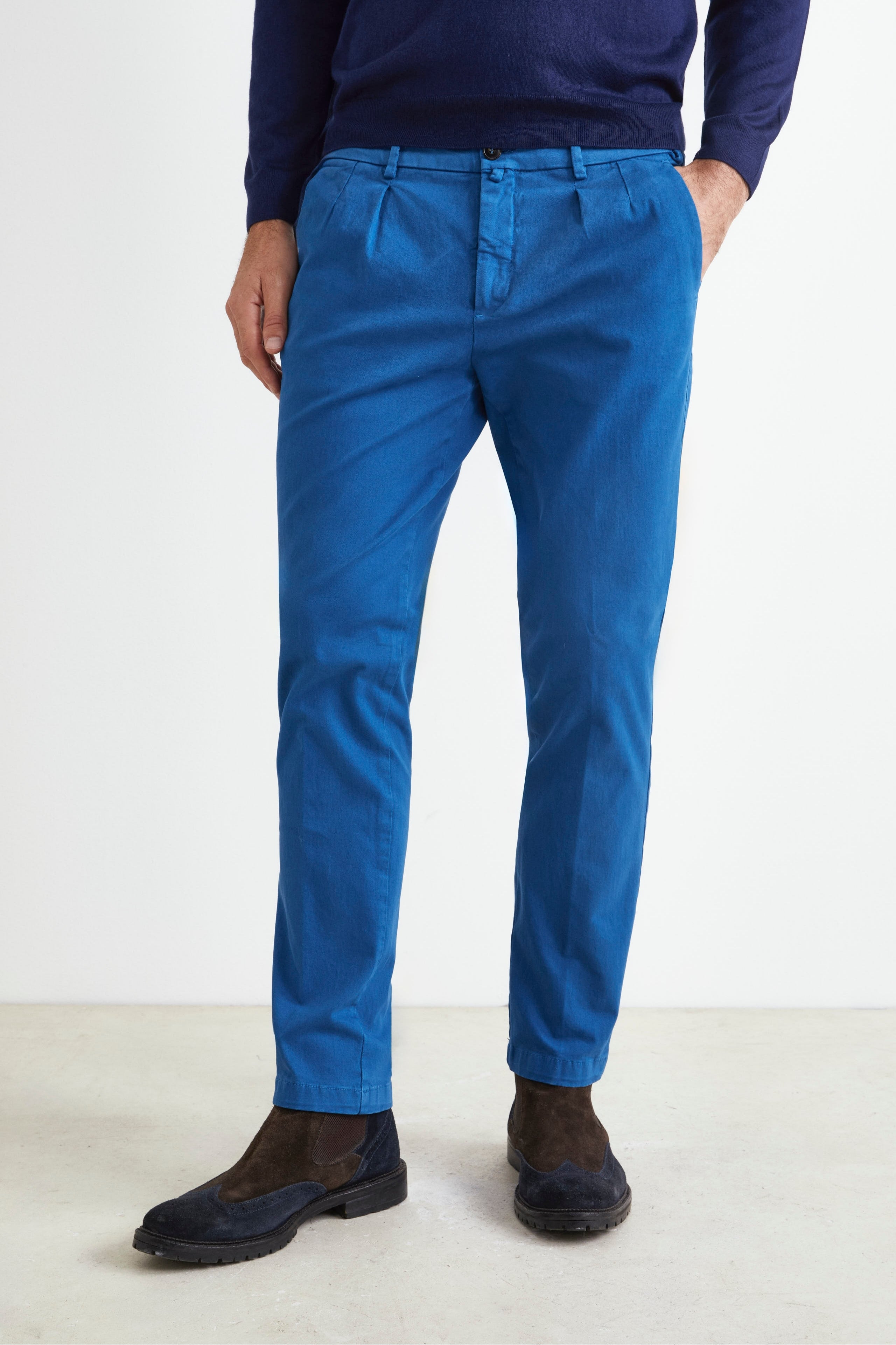 Pantalone Stretch Slim Fit - BLU APERTO