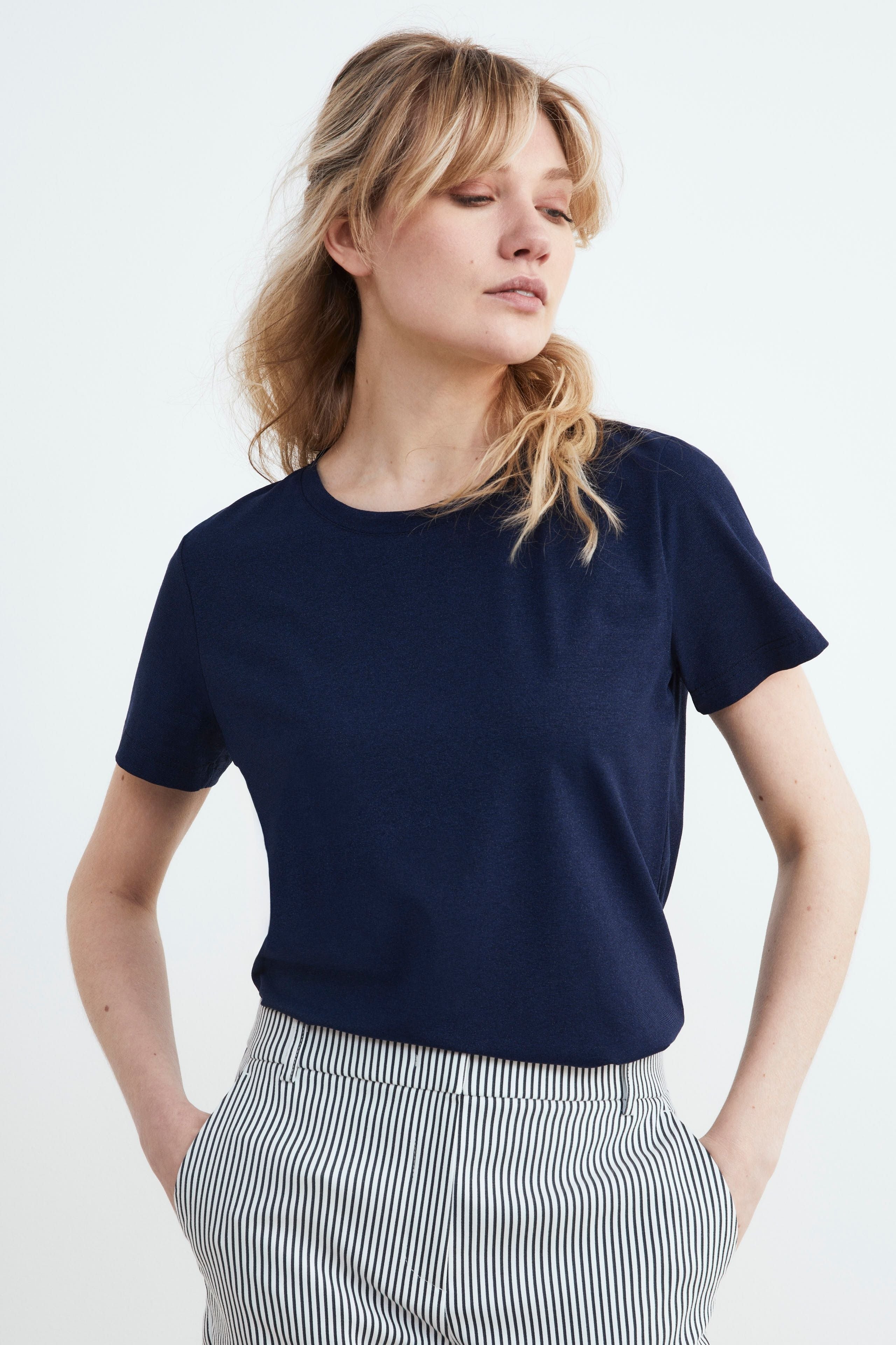 Women’s lurex t-shirt - BLUE