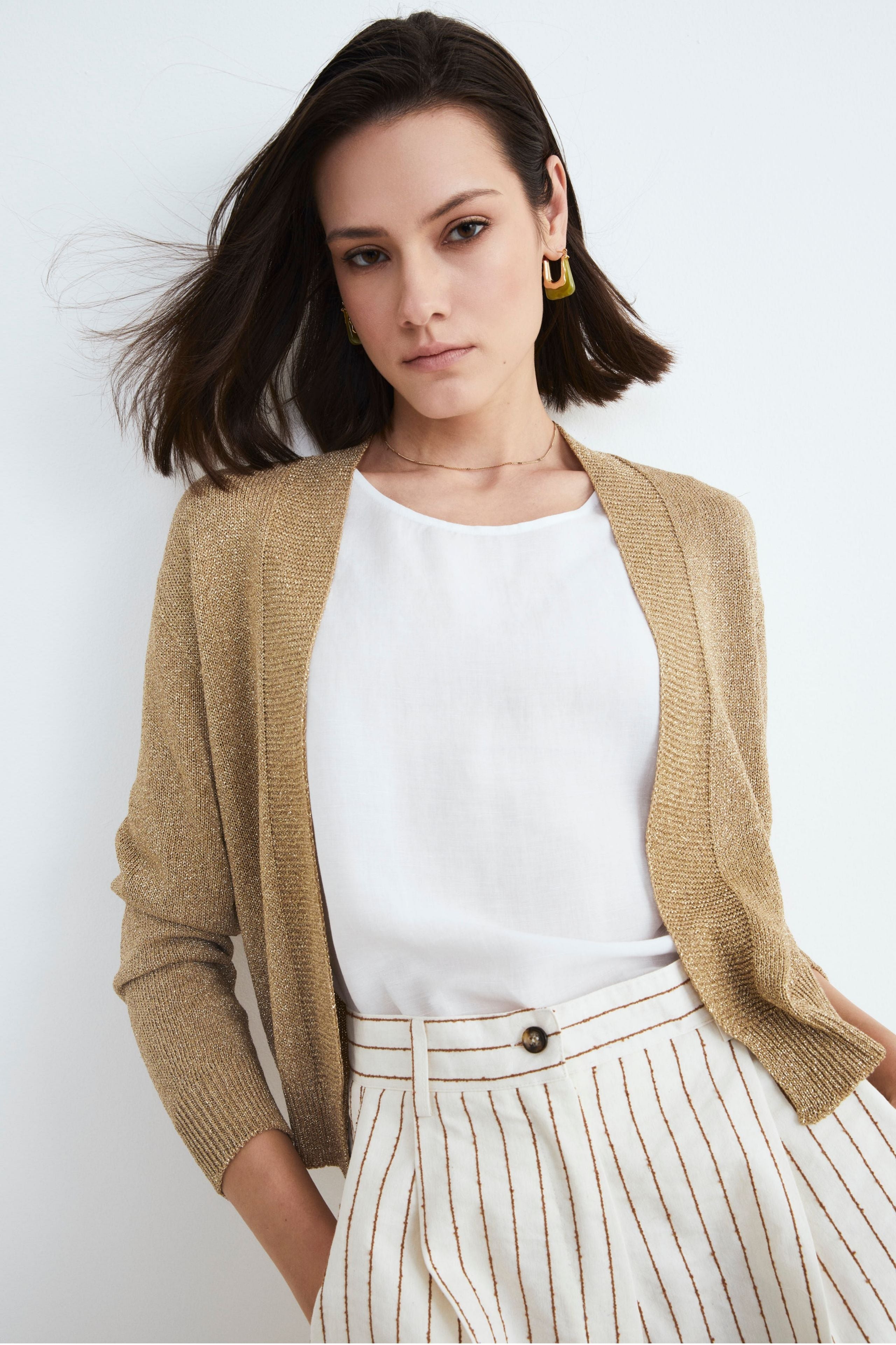 Women’s short cardigan - Gold