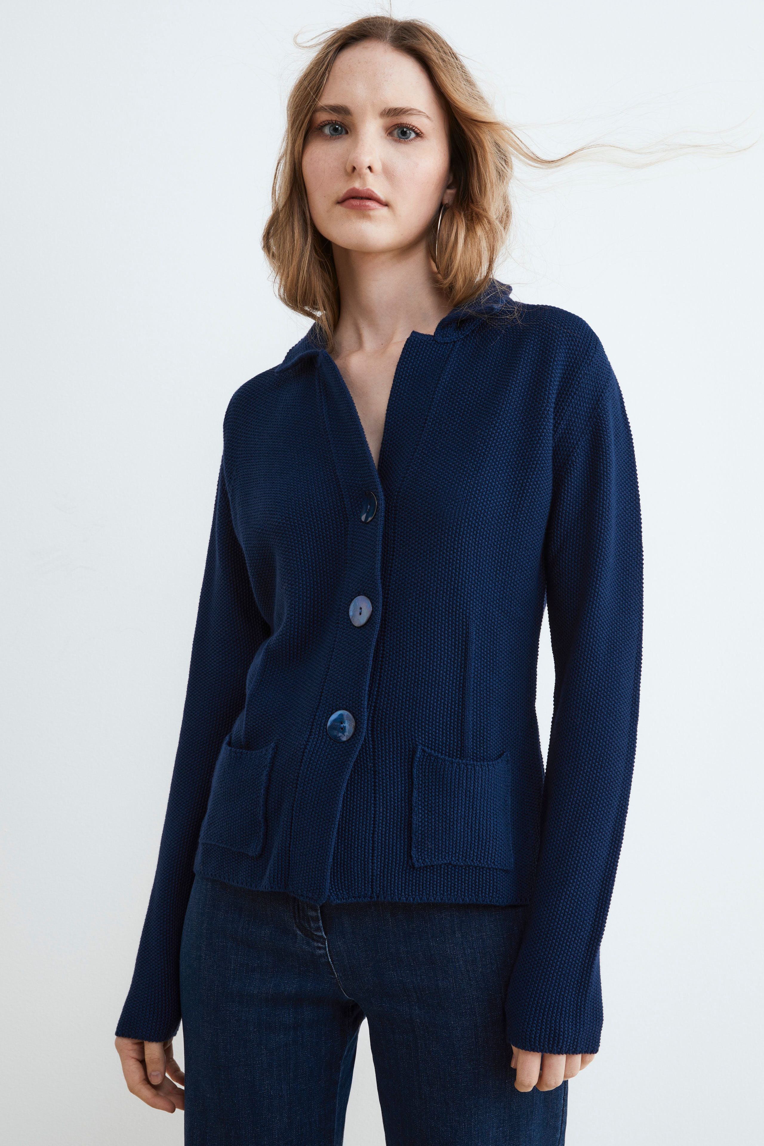 Cardigan con bottoni - BLU