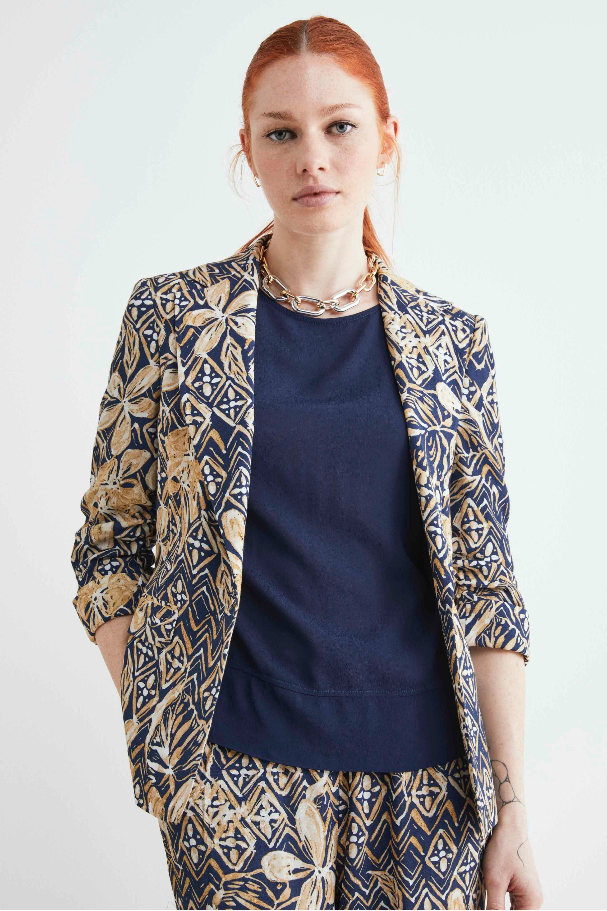 Veste fantaisie pour femmes - Motif bleu