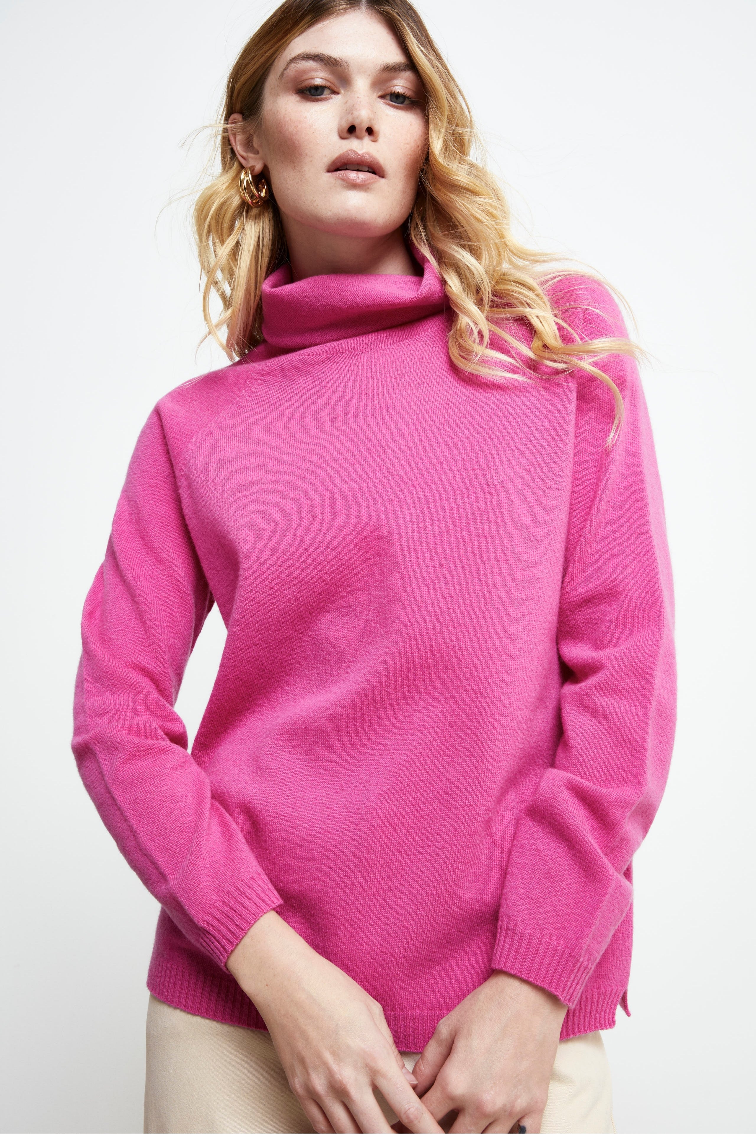 Soft Collar Cashmere Wool Sweater - AZALEA