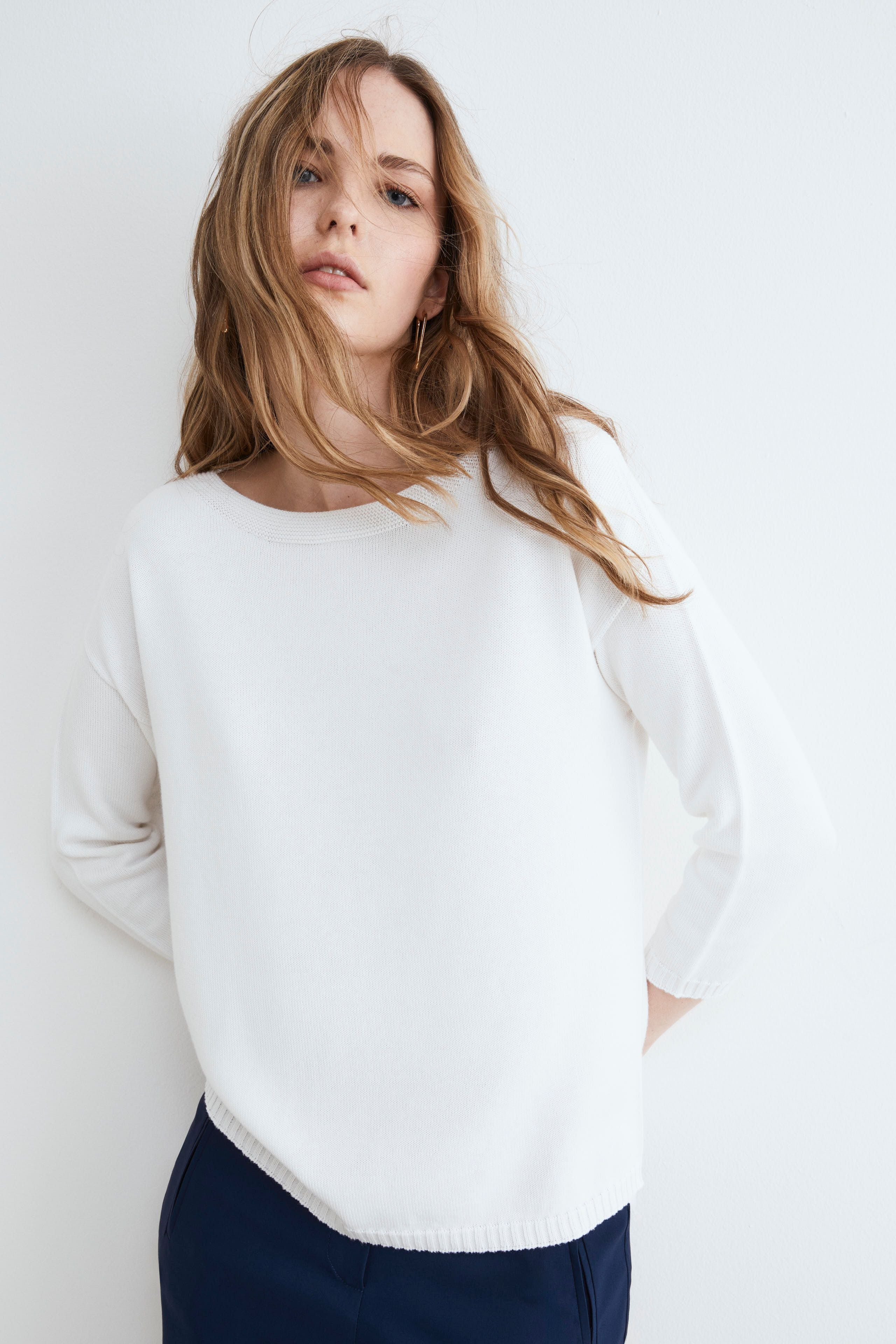 Colored cotton shirt - WHITE