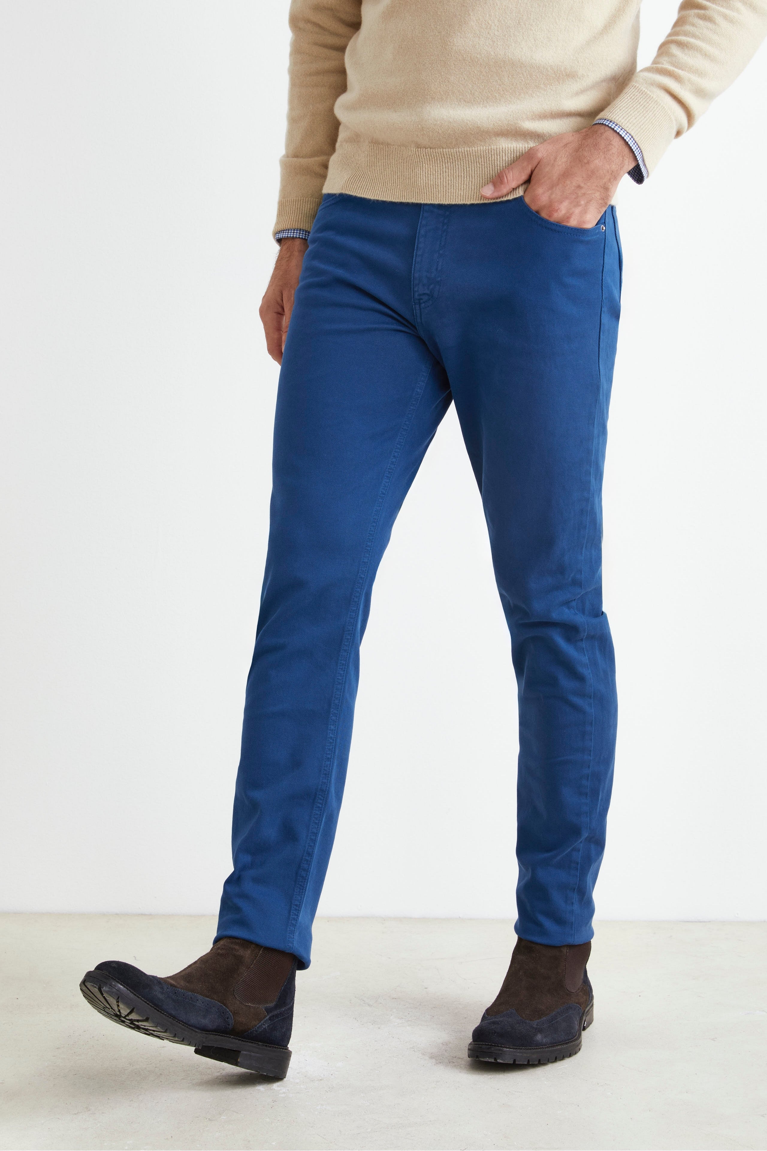 Pantalone Cinque Tasche Slim Fit - PETROLIO