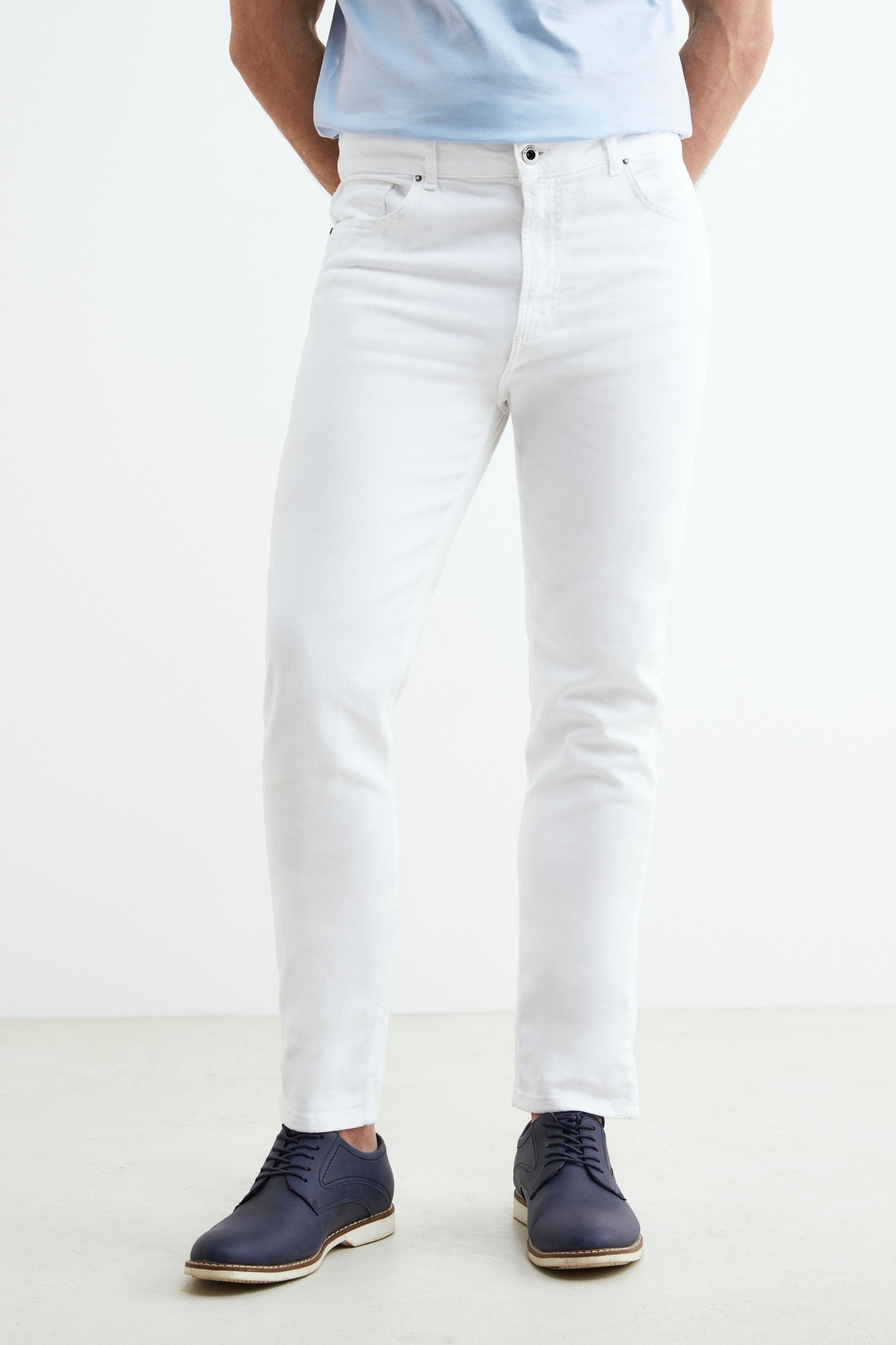 Pantalone 5 tasche in cotone - BIANCO