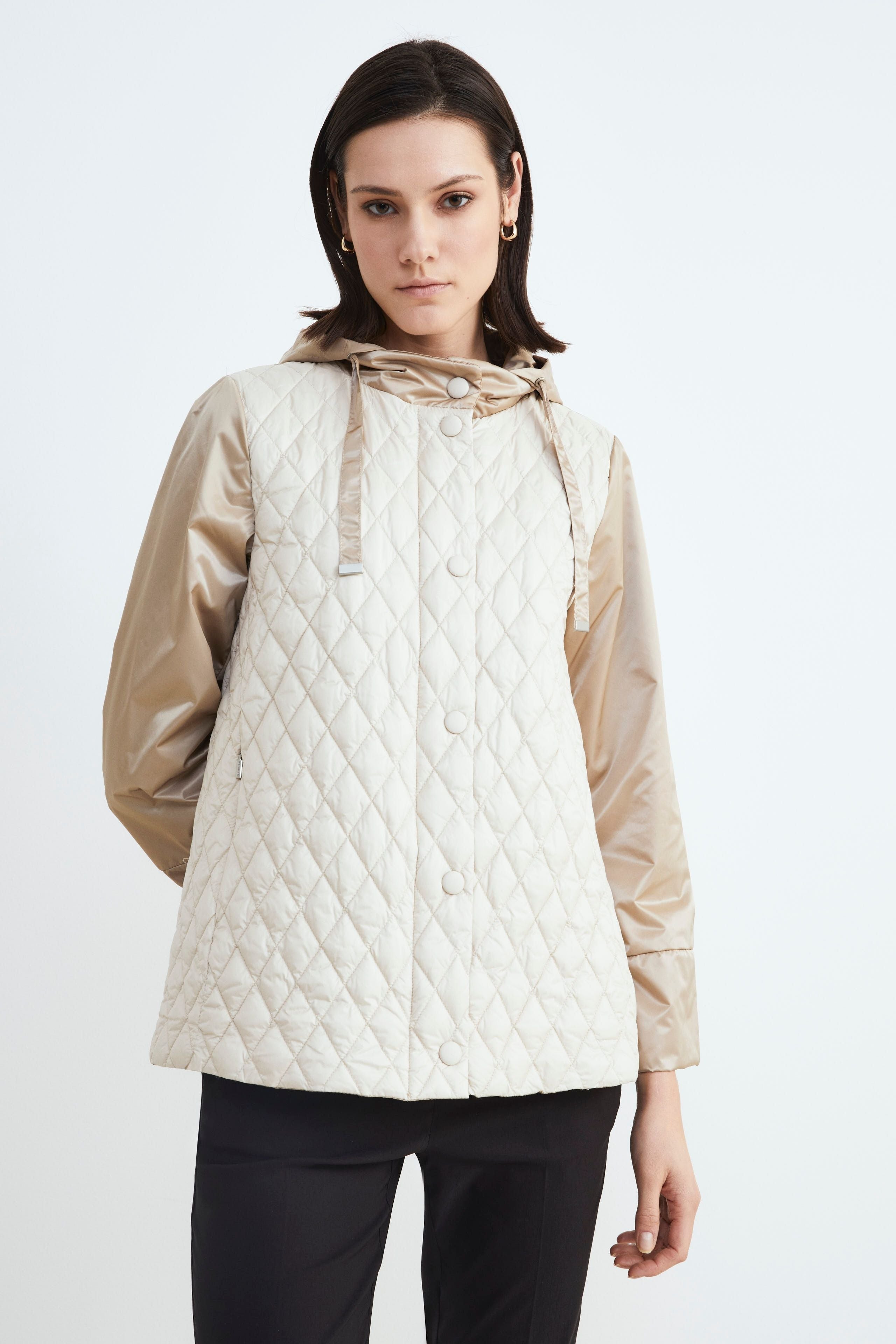 Padded women’s parka - Sand brown