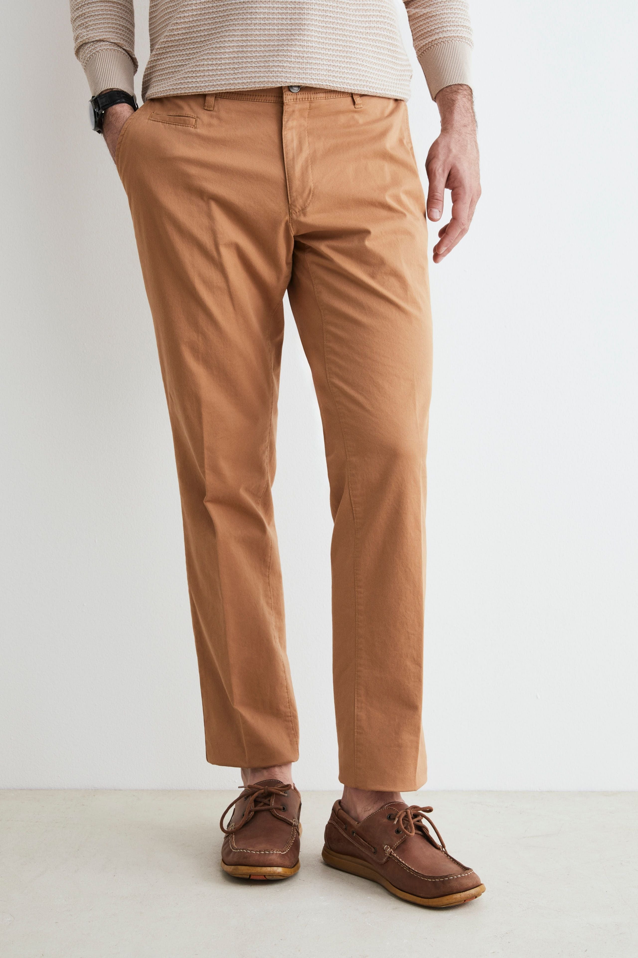 Cotton chino pants - Burnt brown