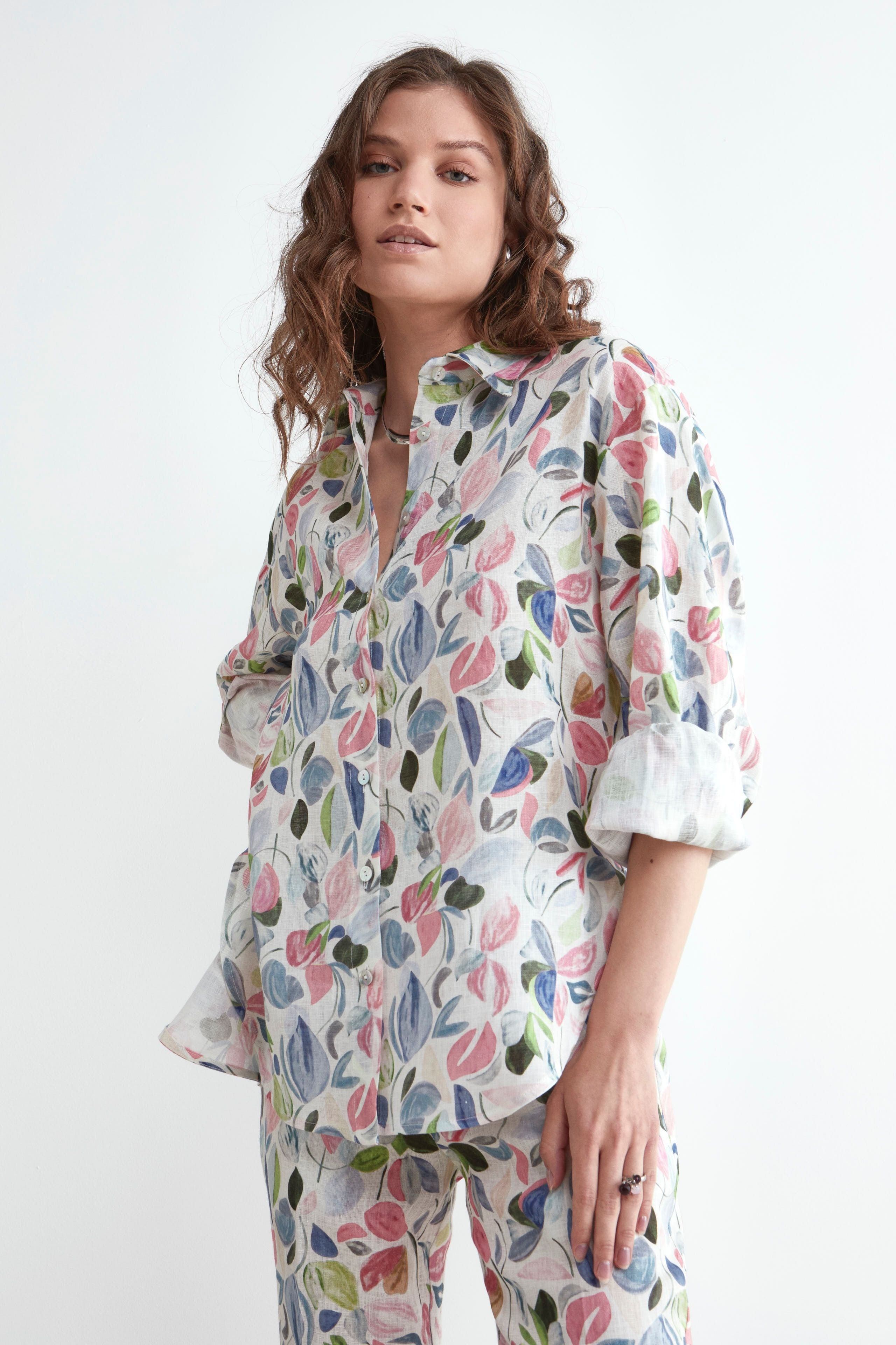 Floral Linen Shirt - PATTERN