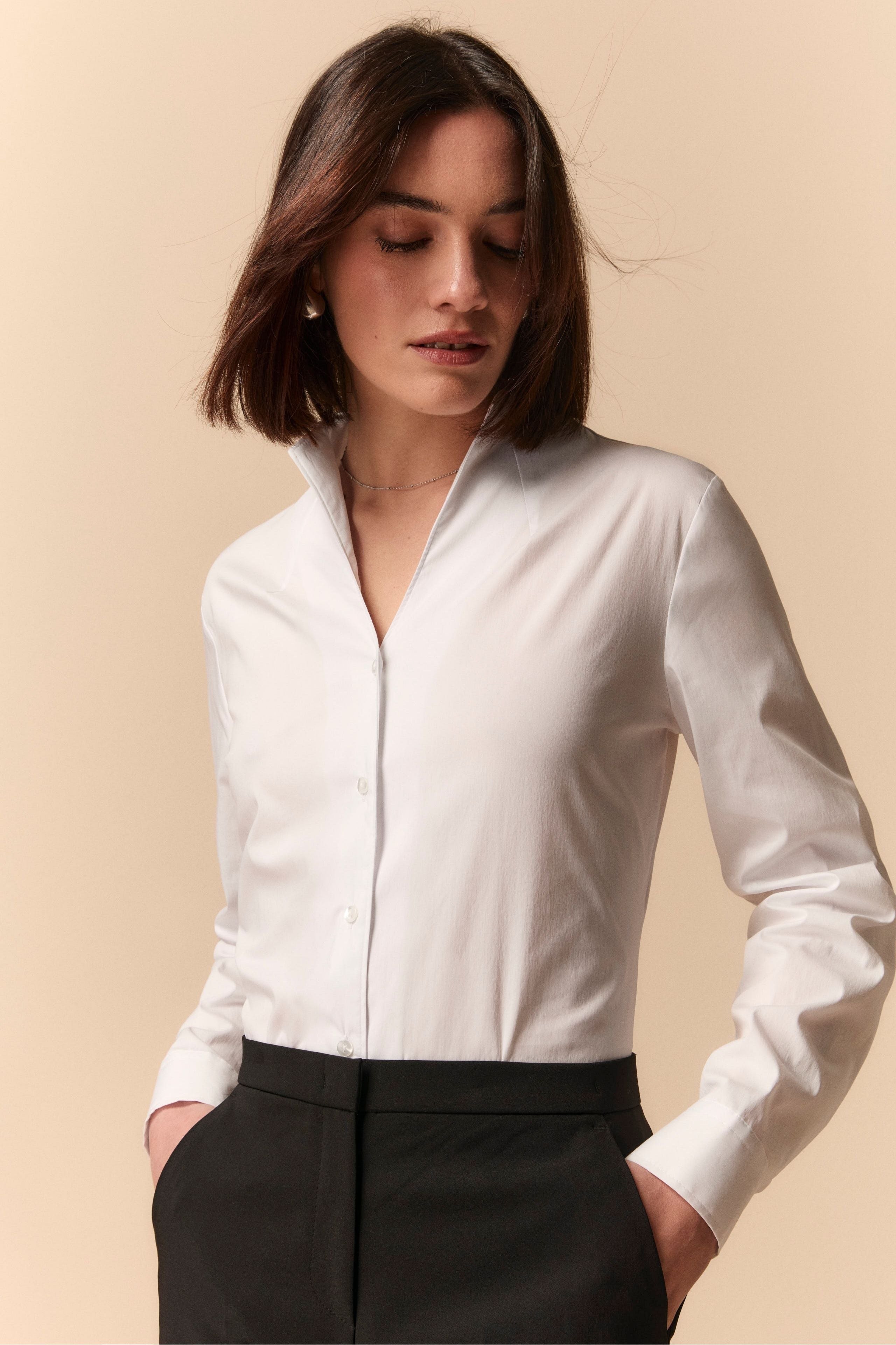 Camicia Slim collo Alto - BIANCO