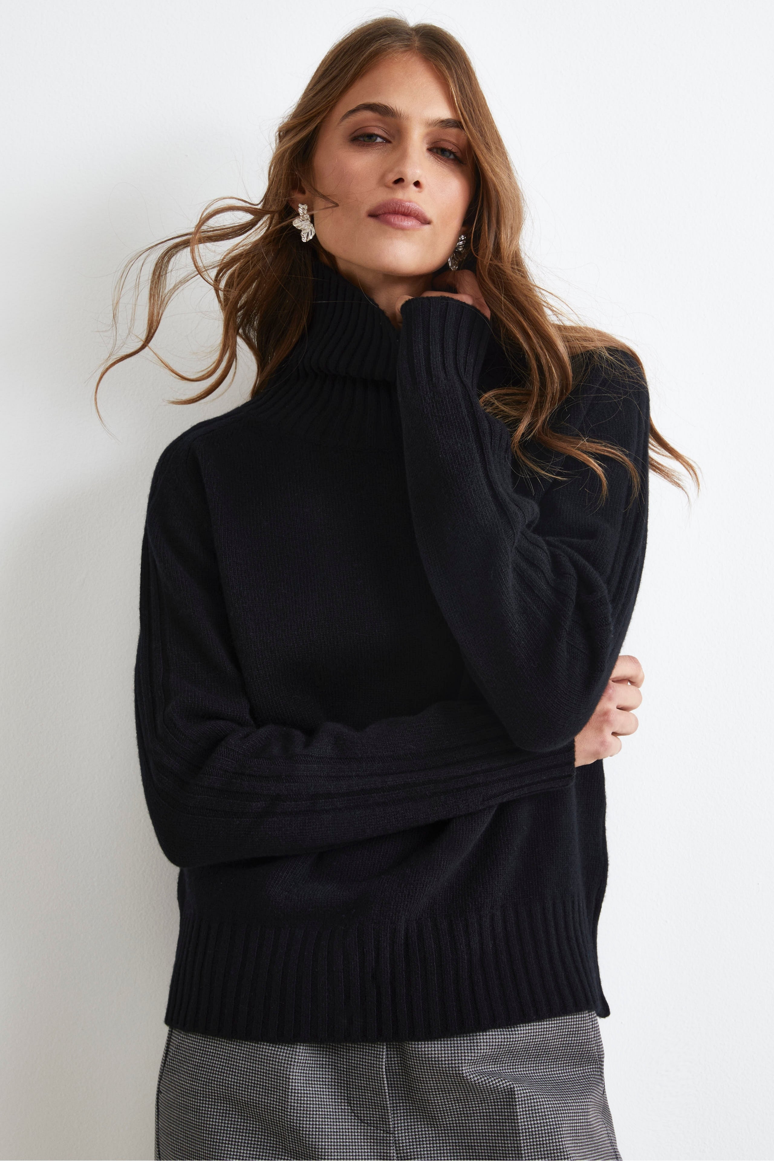 Dolcevita Raglan in Lana e Cashmere - NERO