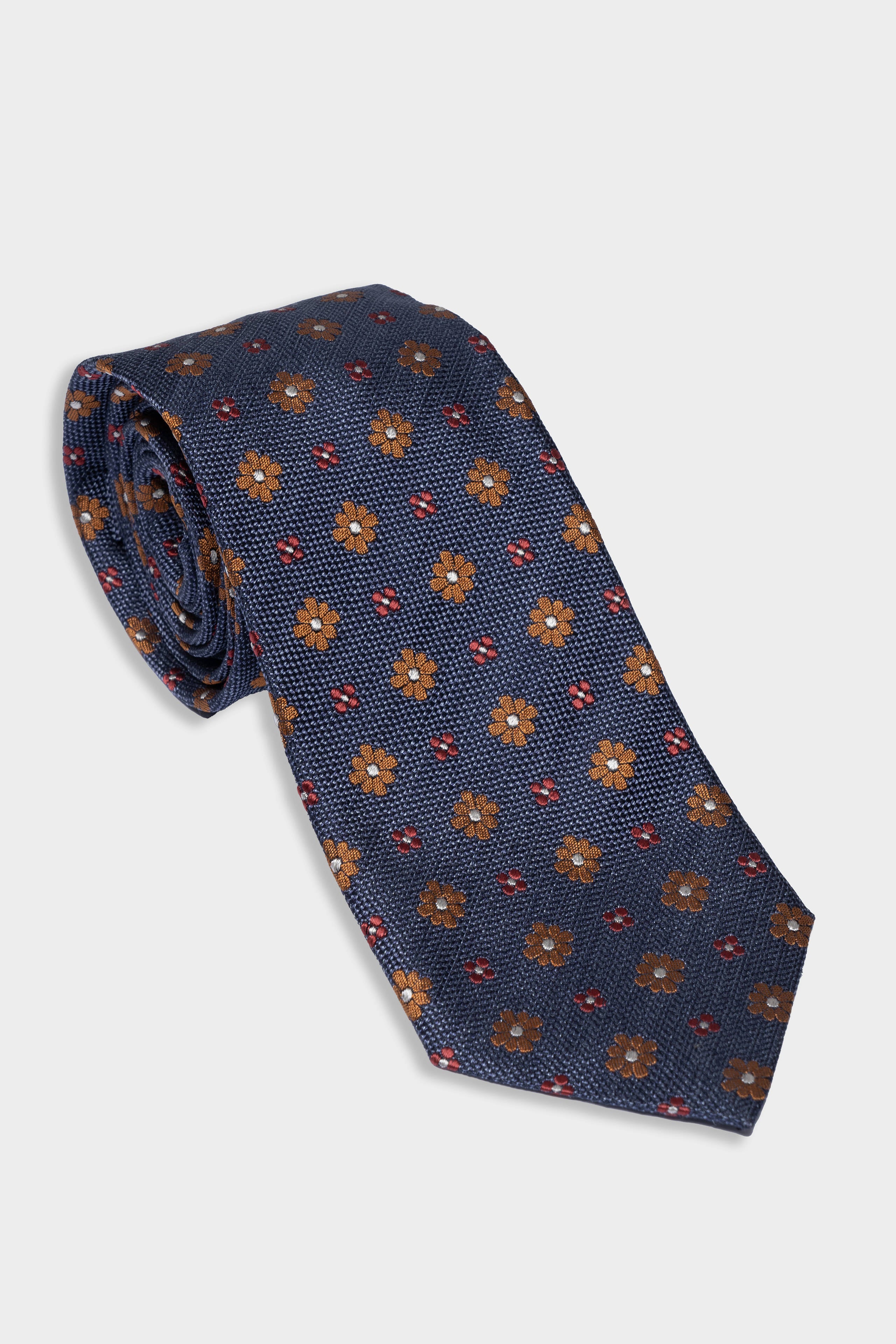 Blue patterned tie - Blue-Burgundy pattern