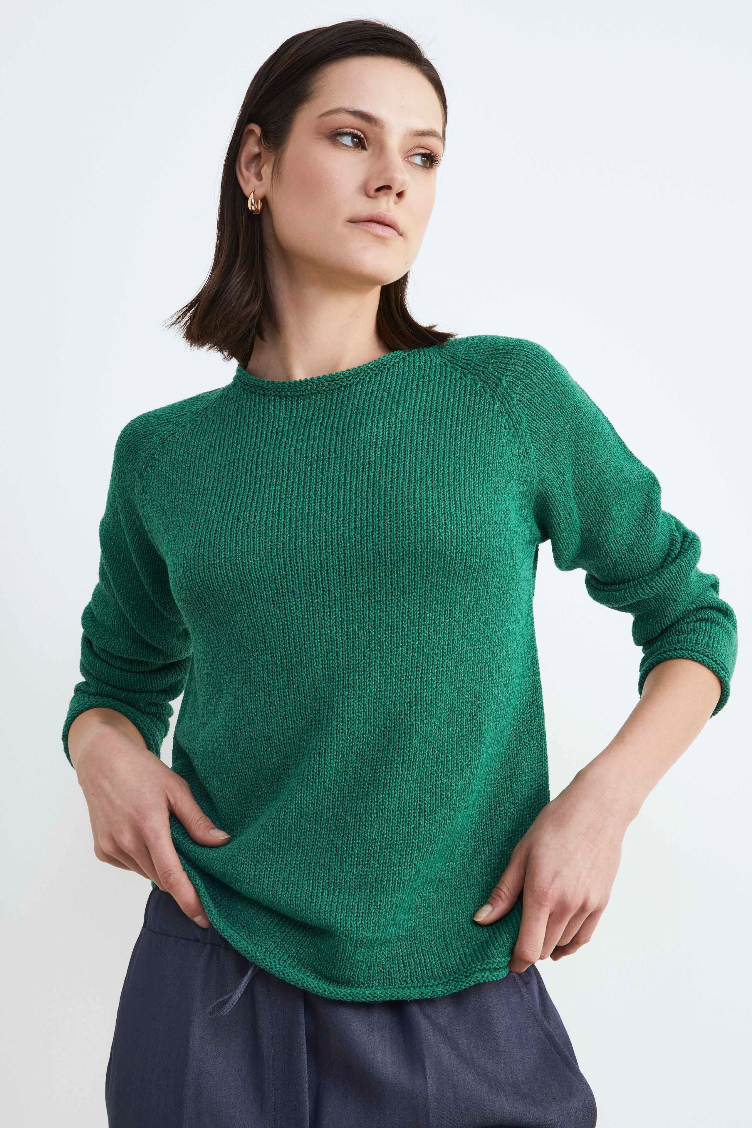 Maglia girocollo donna - VERDE