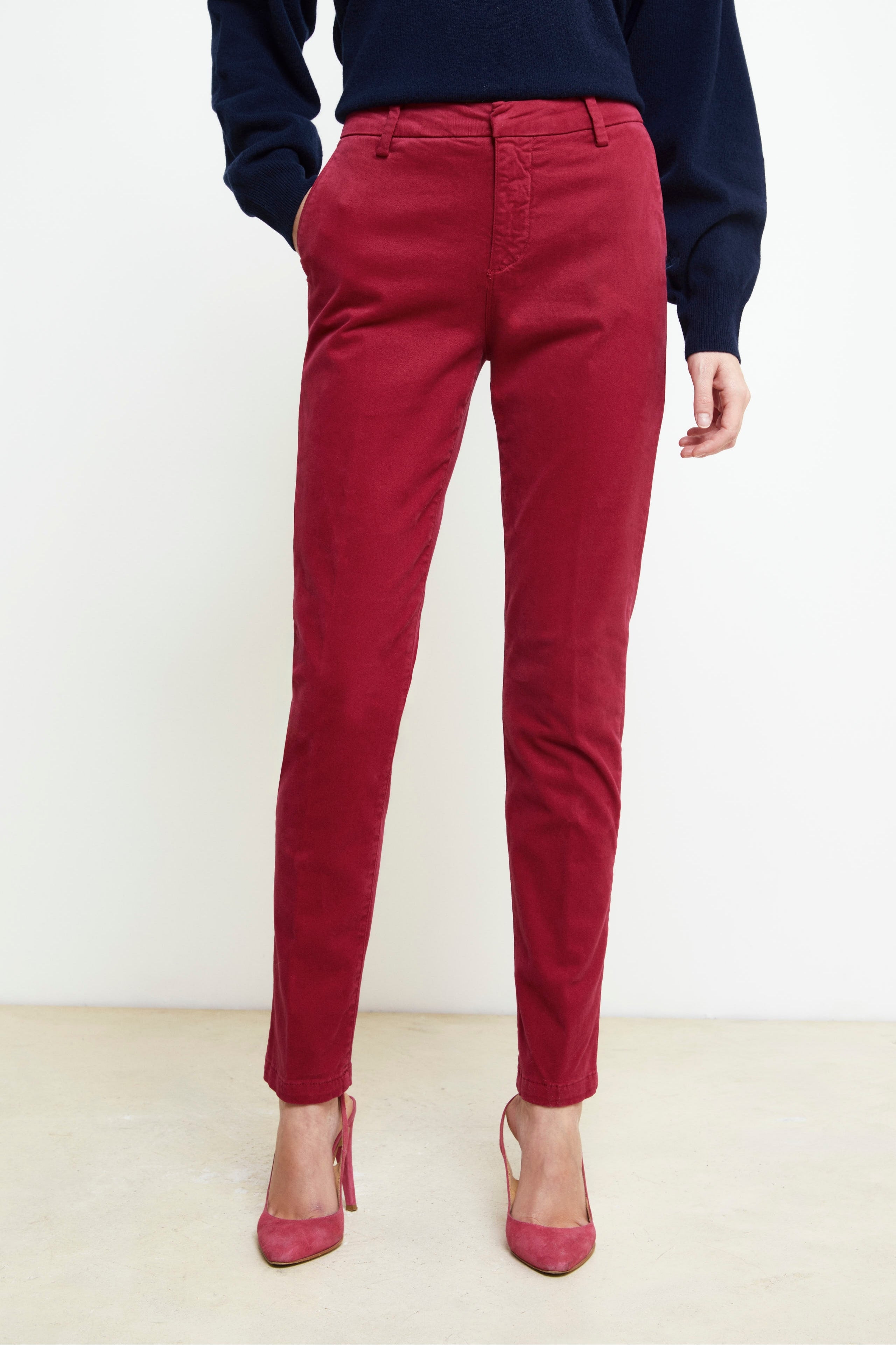 Five-pocket trousers - Burgundy