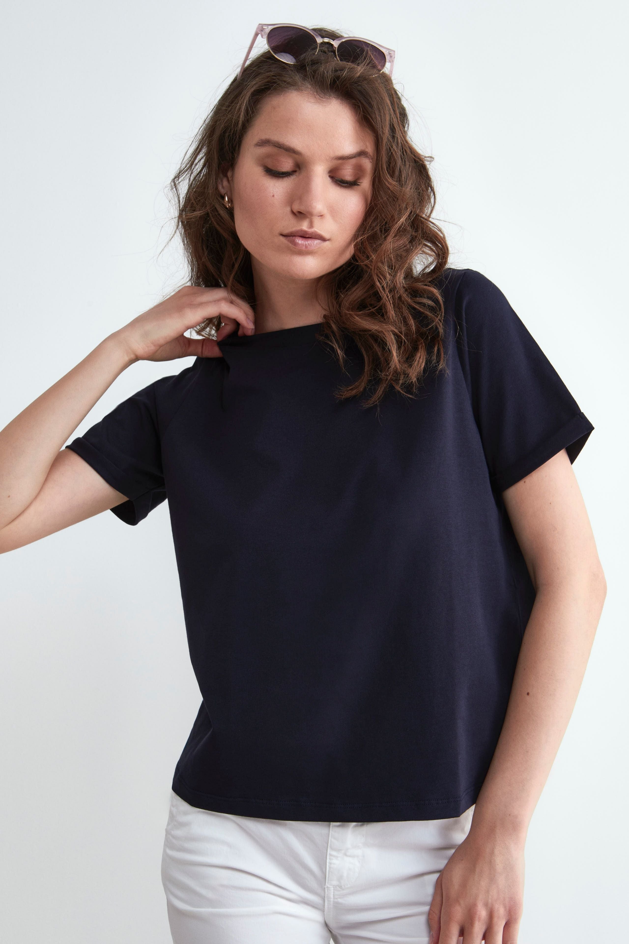 Cotton T-shirt - Navy blue