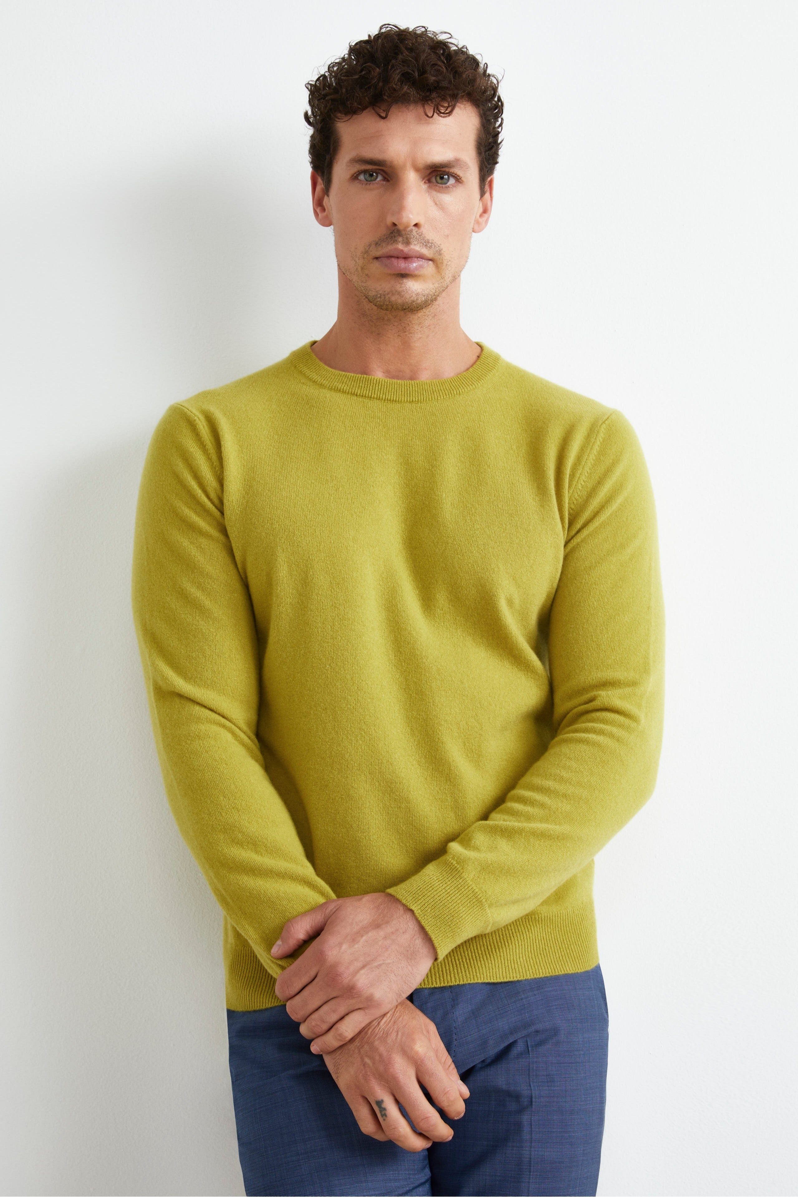 Maglia girocollo in lana - LIME