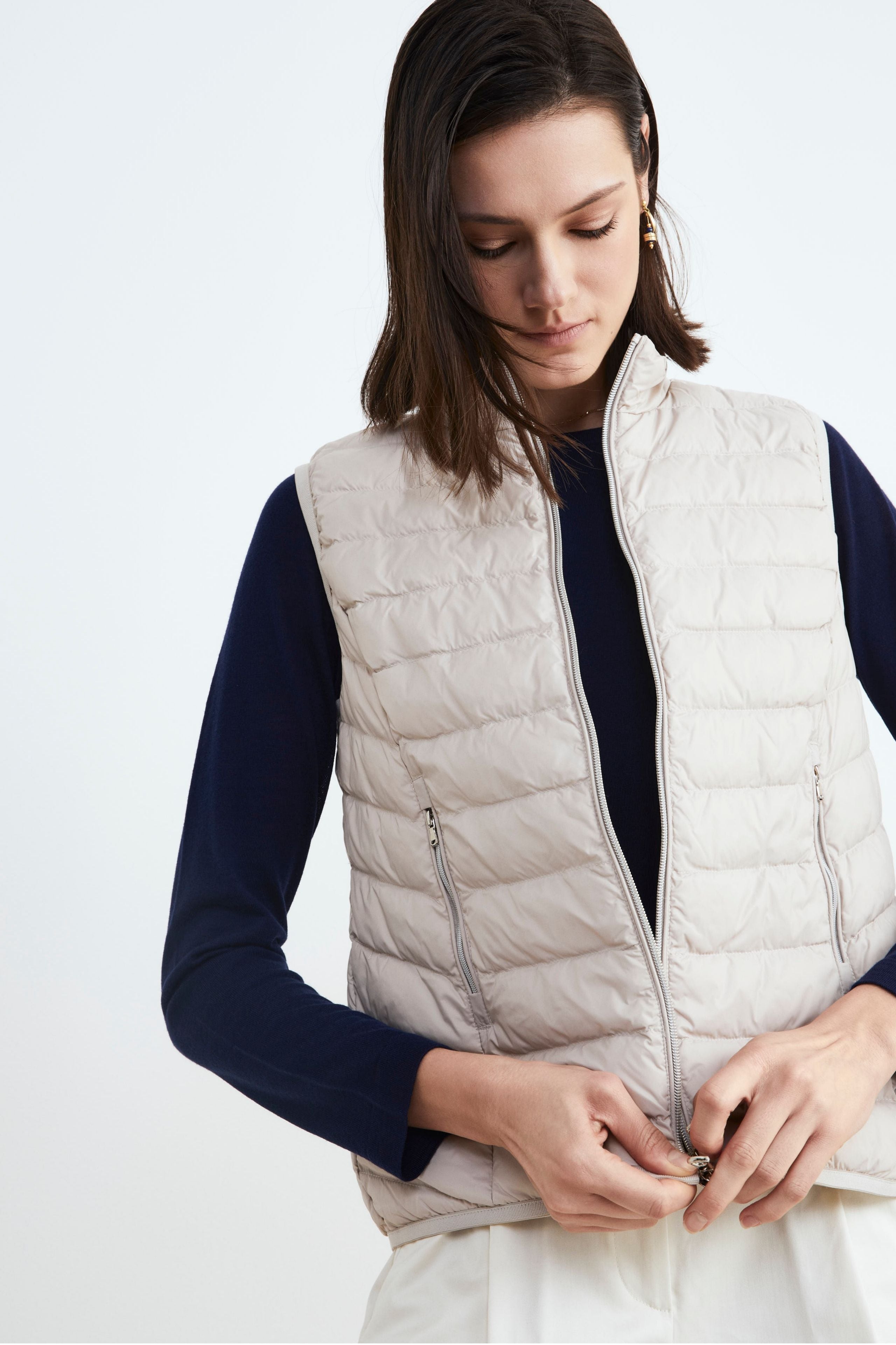 Gilet en duvet pour femmes - Brun sable