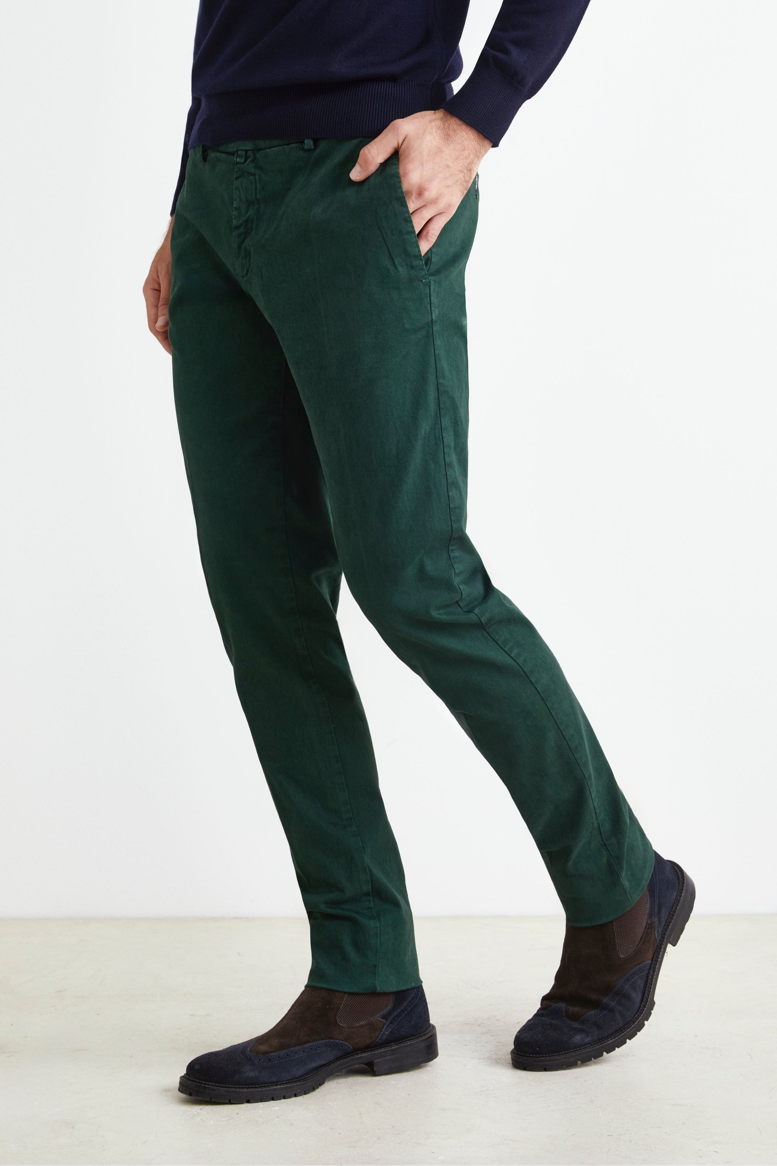 Pantalone Stretch in Gabardina - VERDE