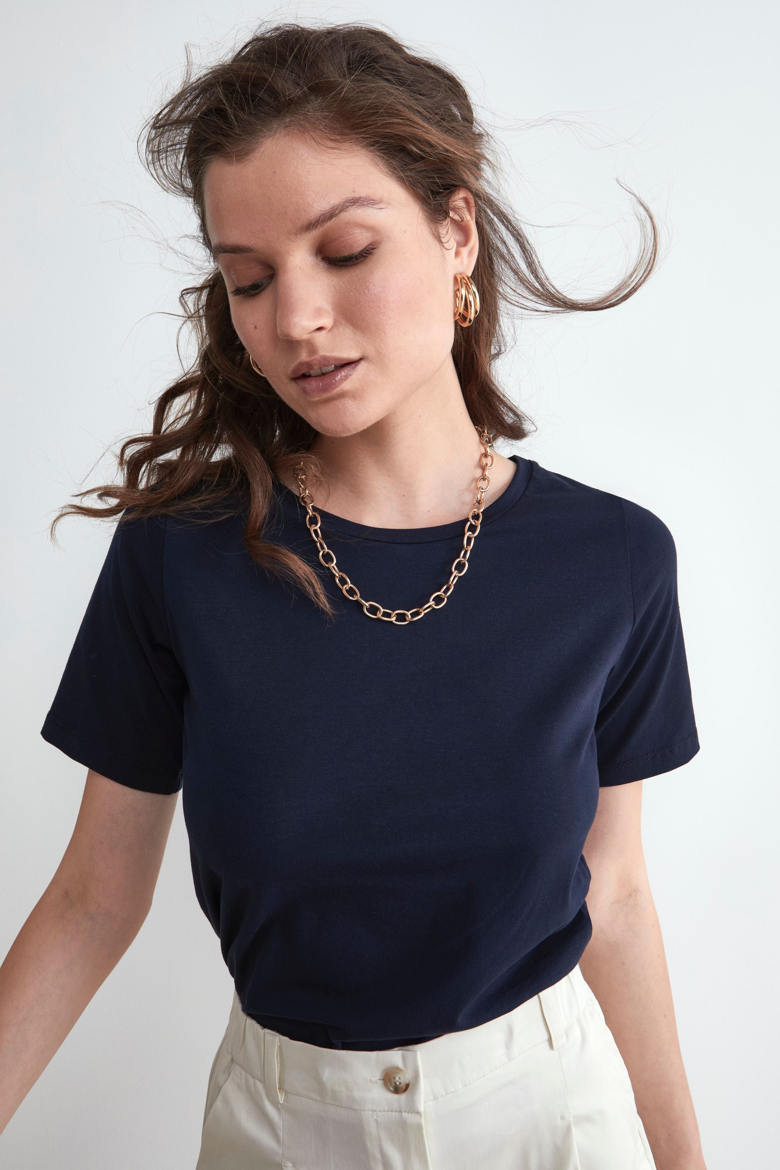 Women’s crew-neck T-shirt - Navy blue