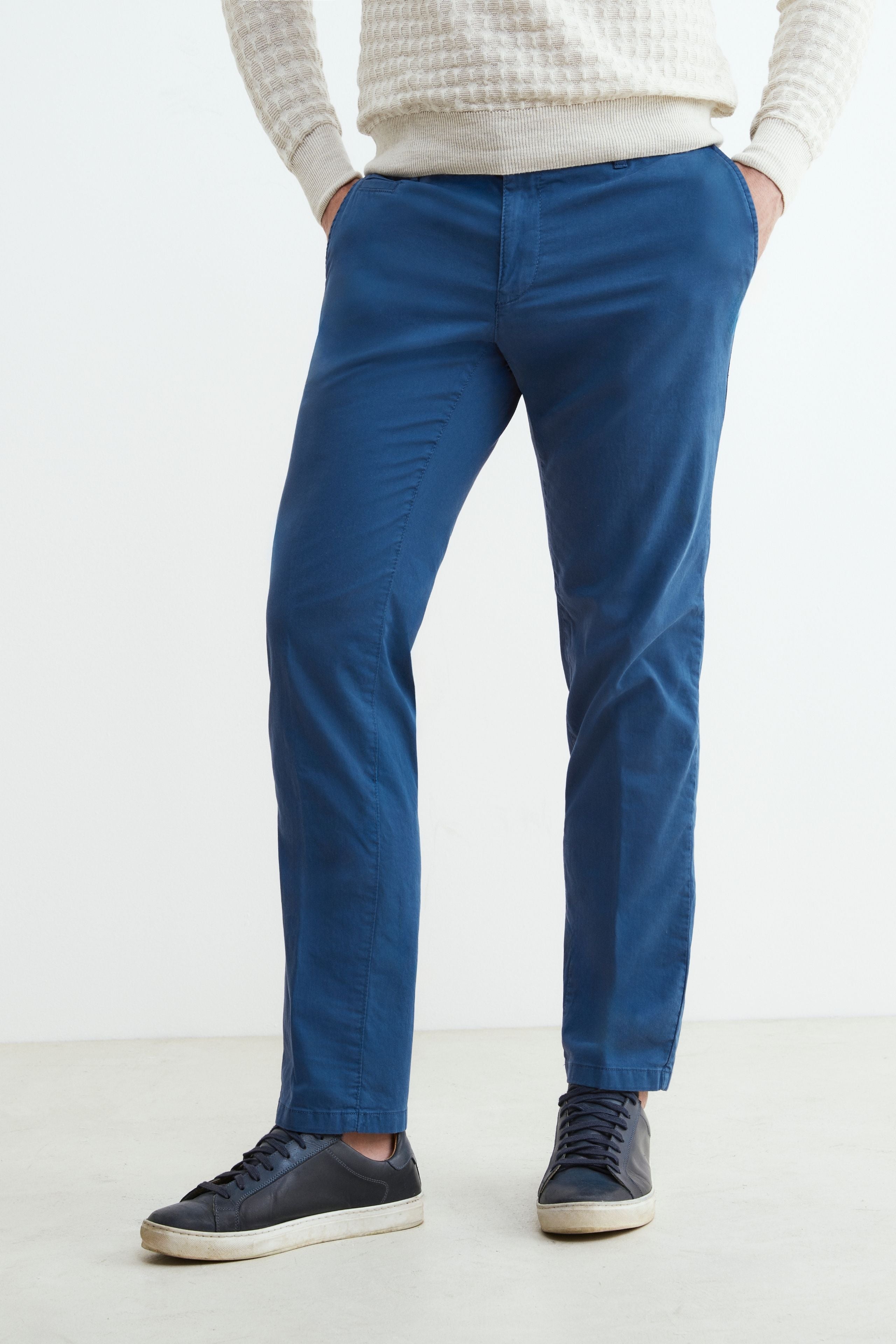 Pantalone uomo in cotone - BLU APERTO