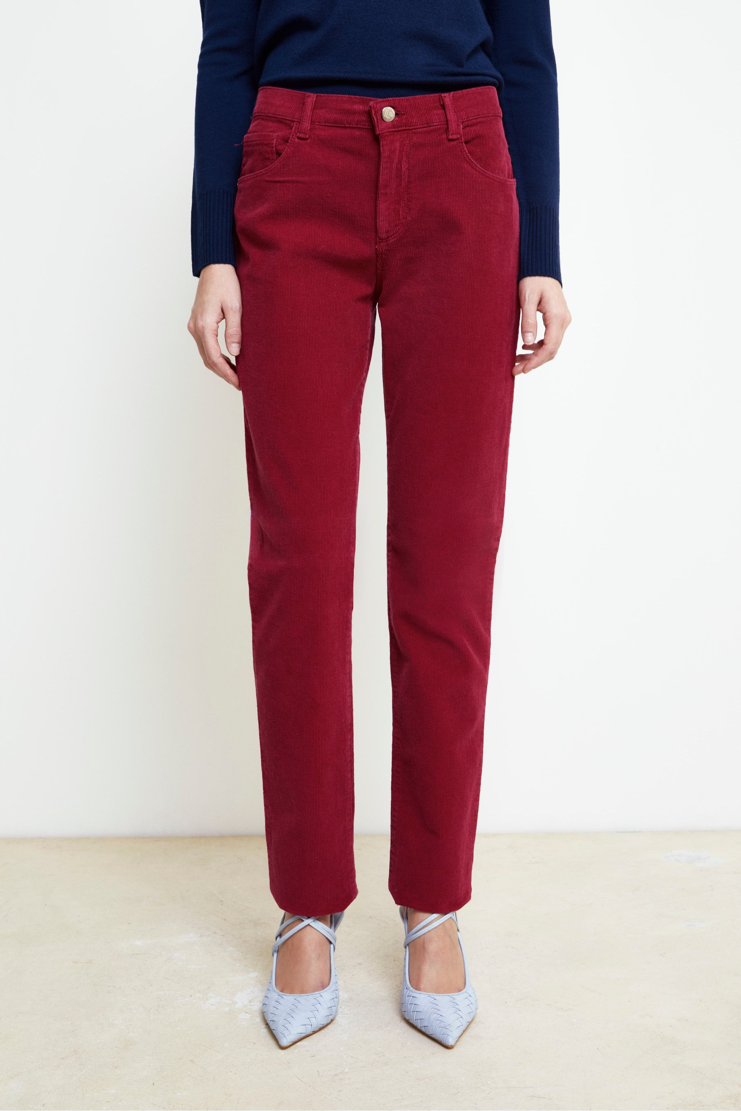 Five-Pocket Corduroy Trousers - Burgundy