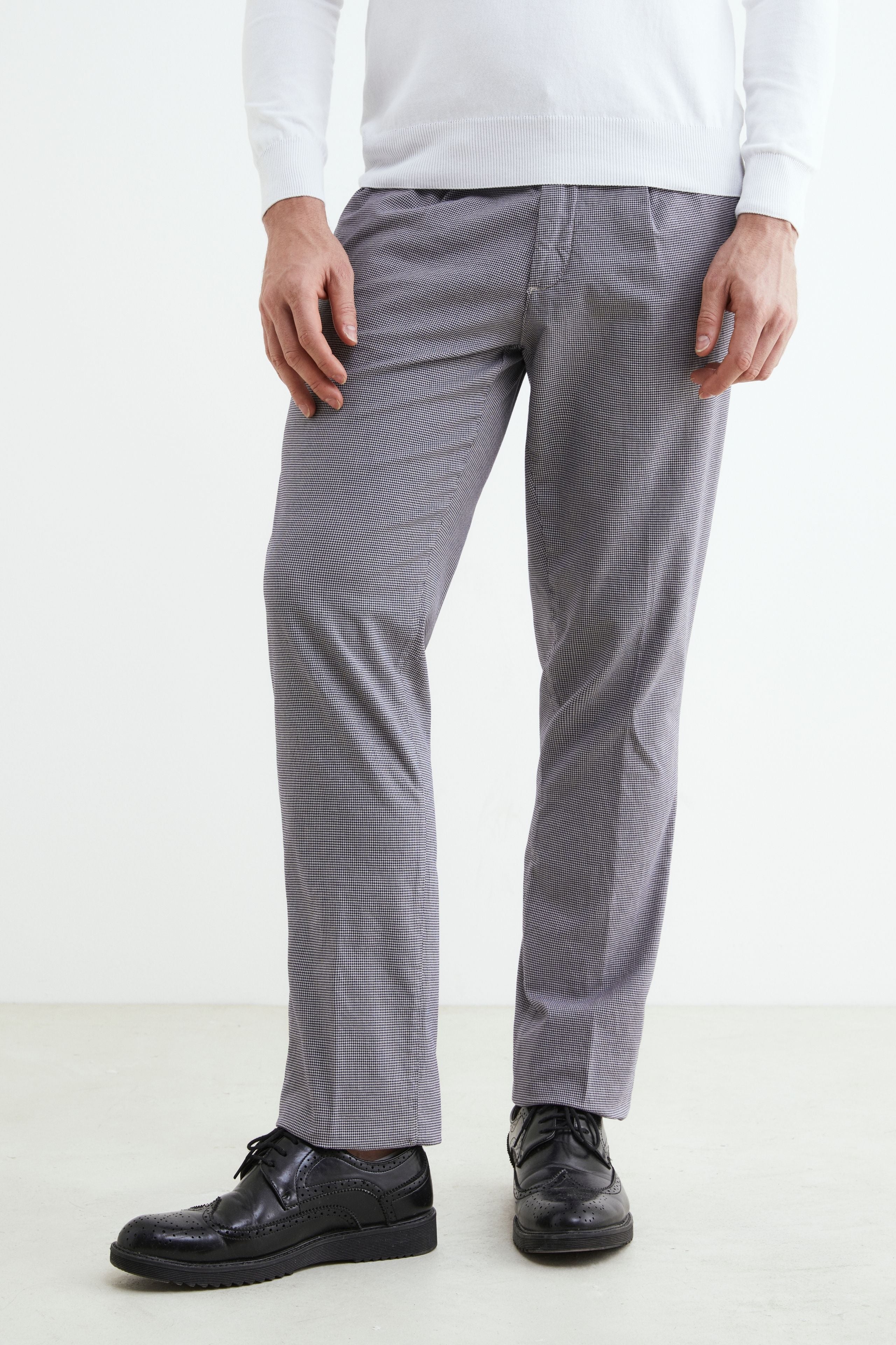 Cotton patterned pants - Sand brown