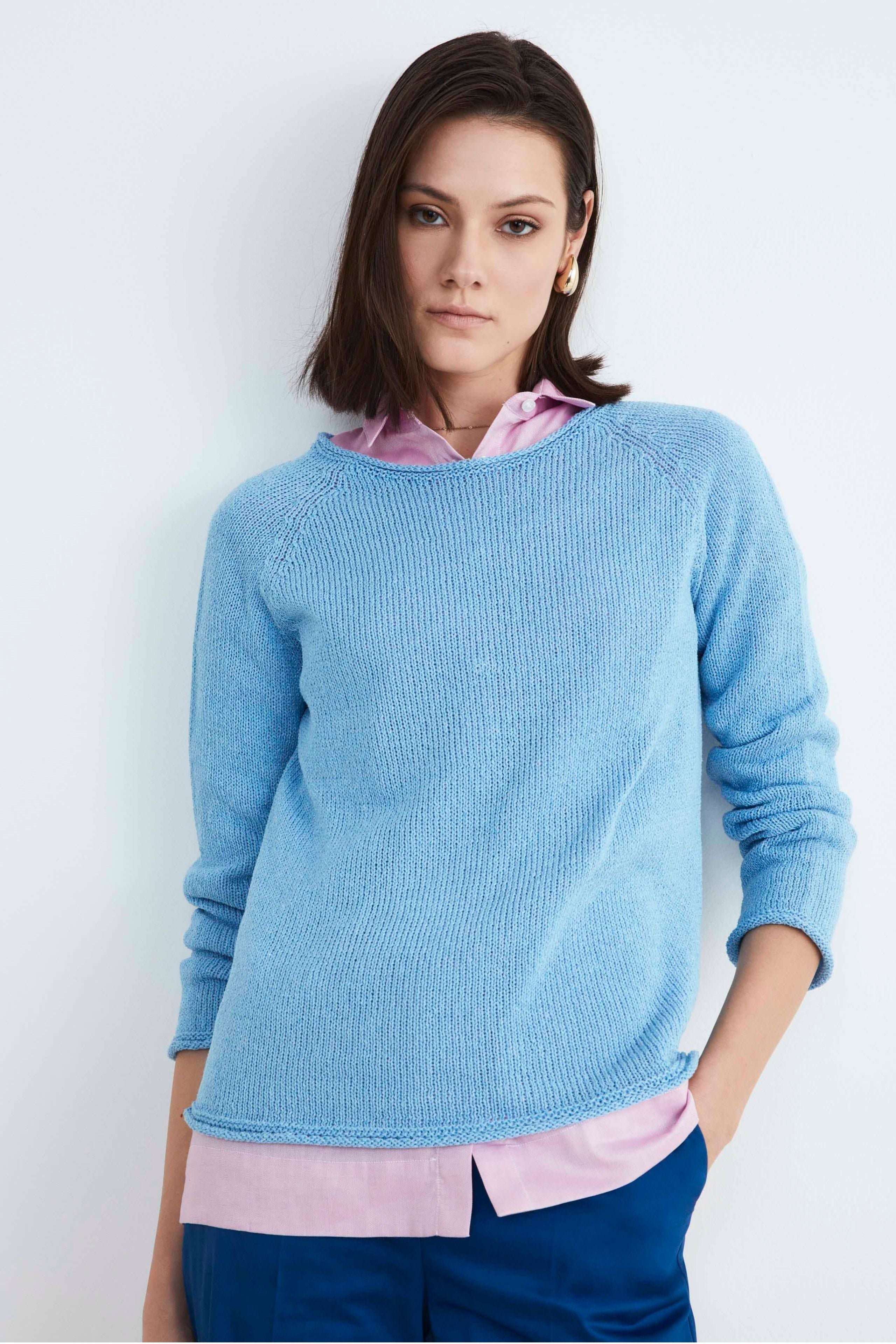 Women’s crewneck sweater - Light blue