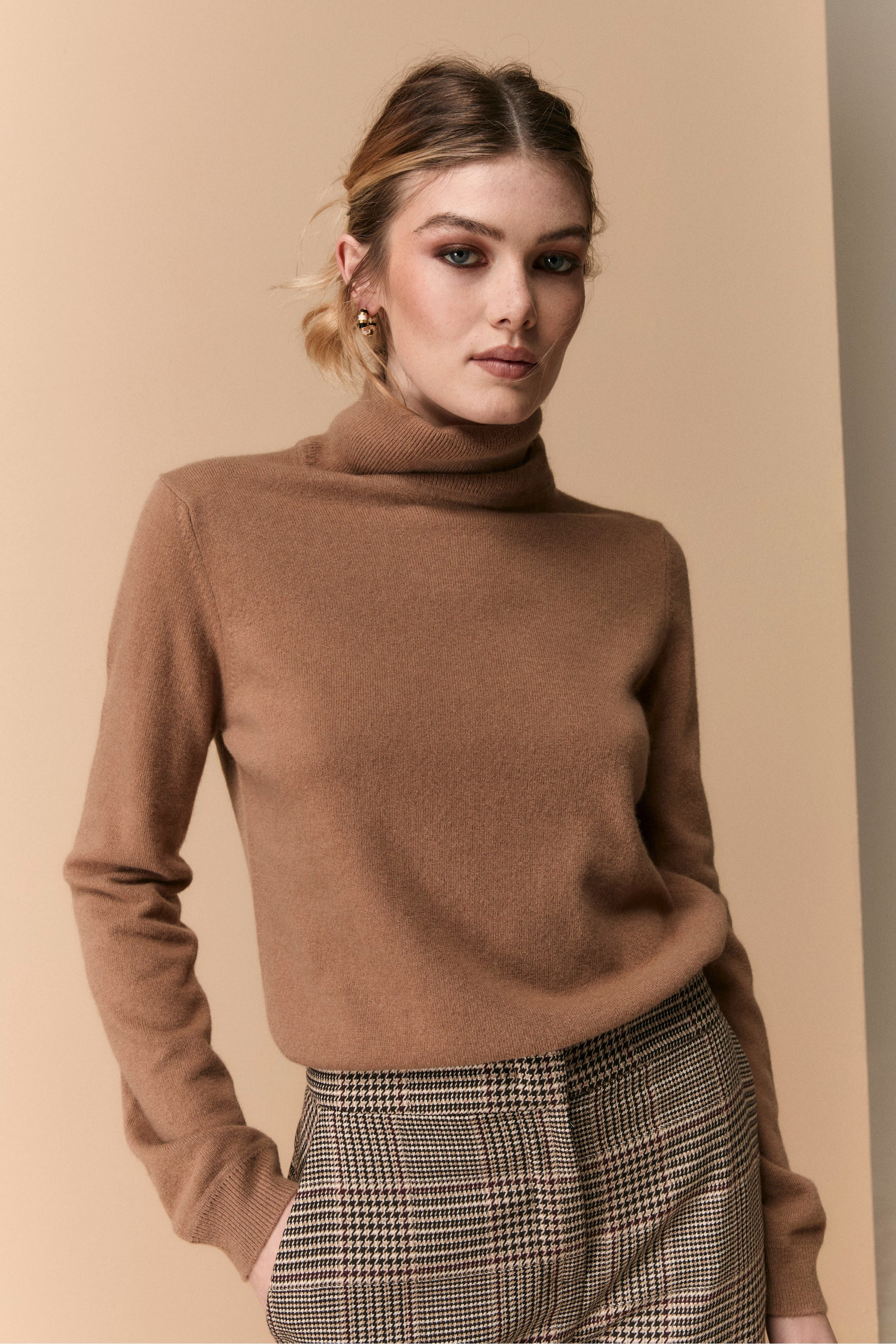 Dolcevita in lana e cashmere - CAMMELLO