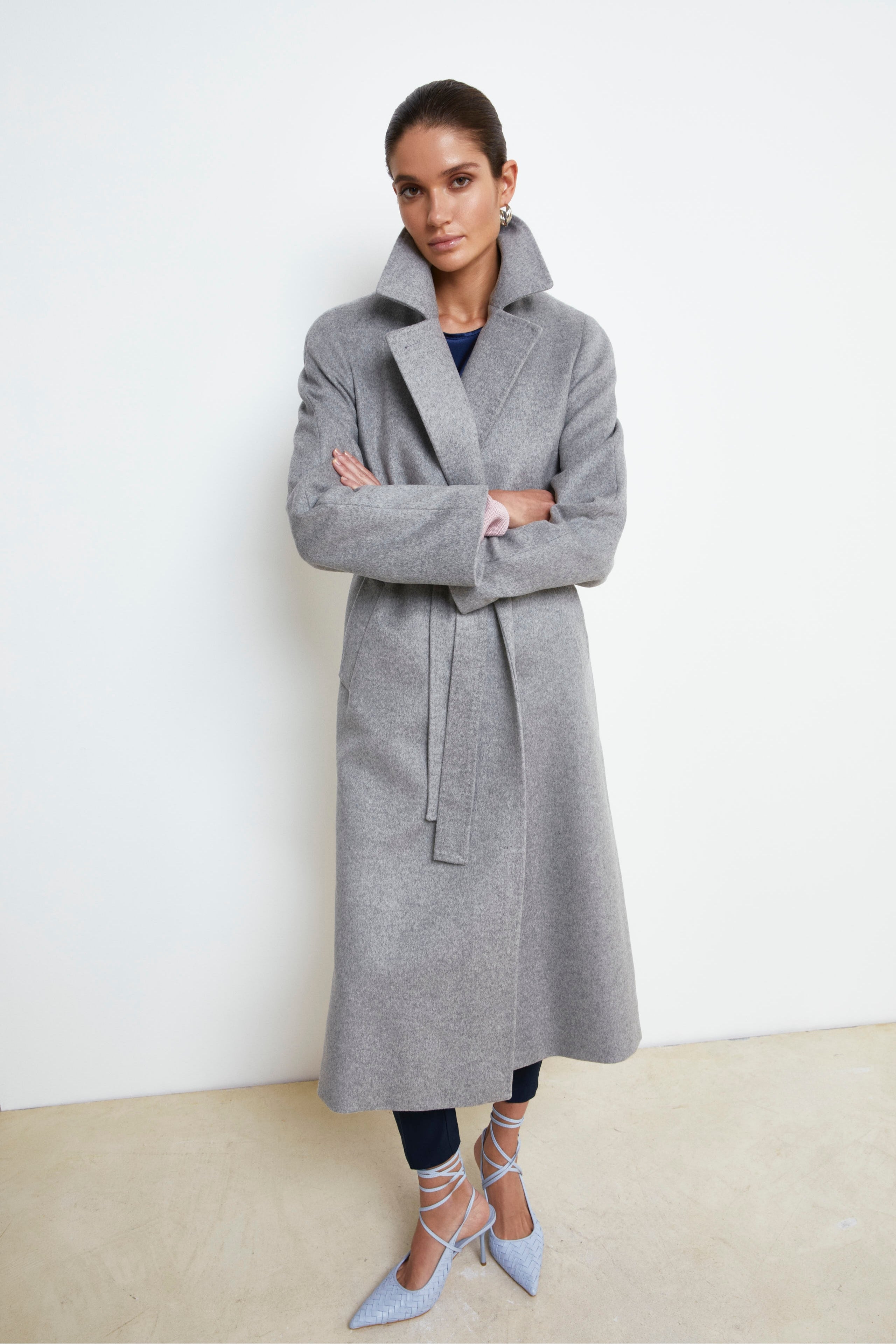 Long coat in wool and cashmere - PEARL