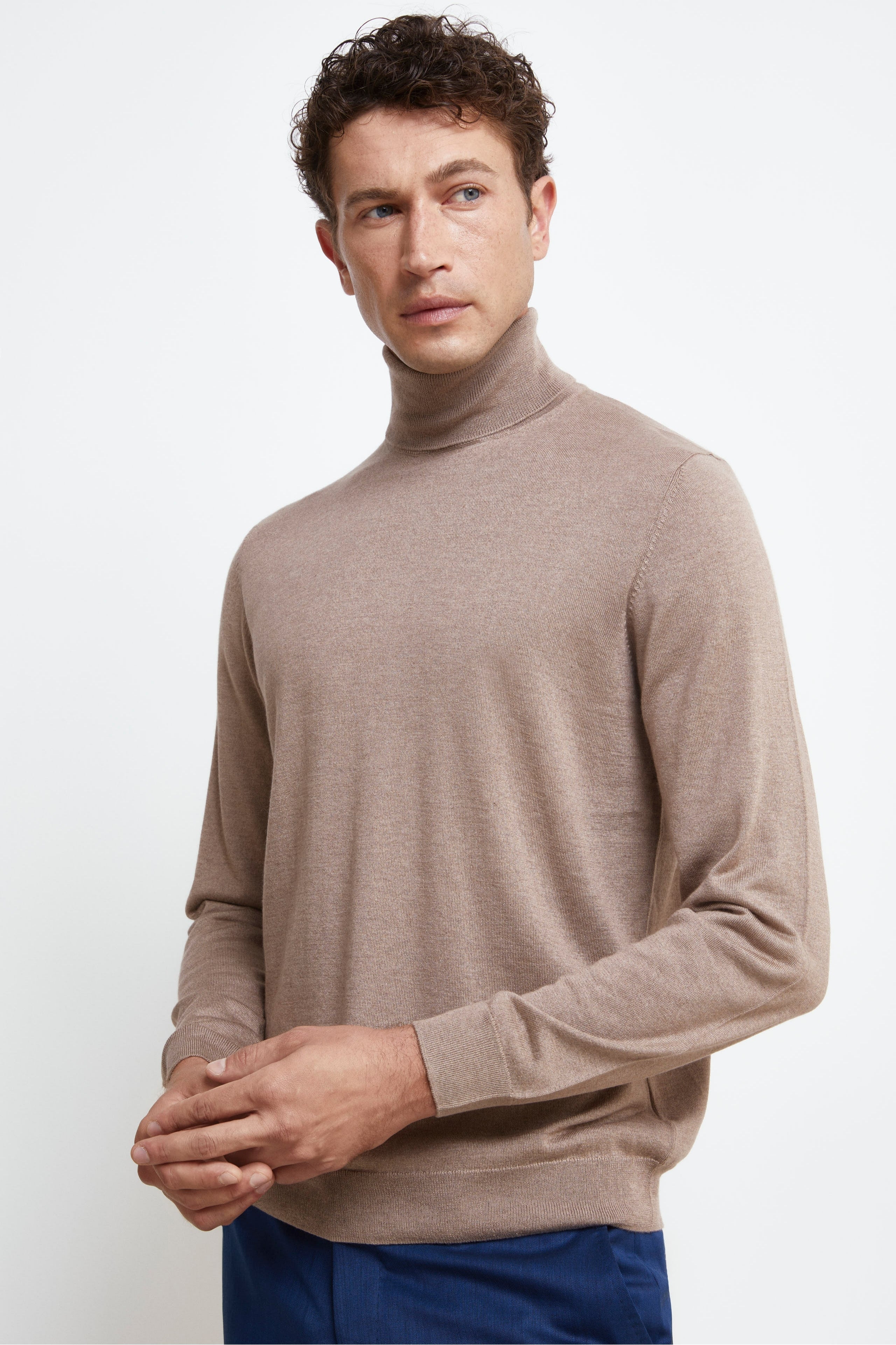 Maglia dolcevita in seta e cashmere - VISONE