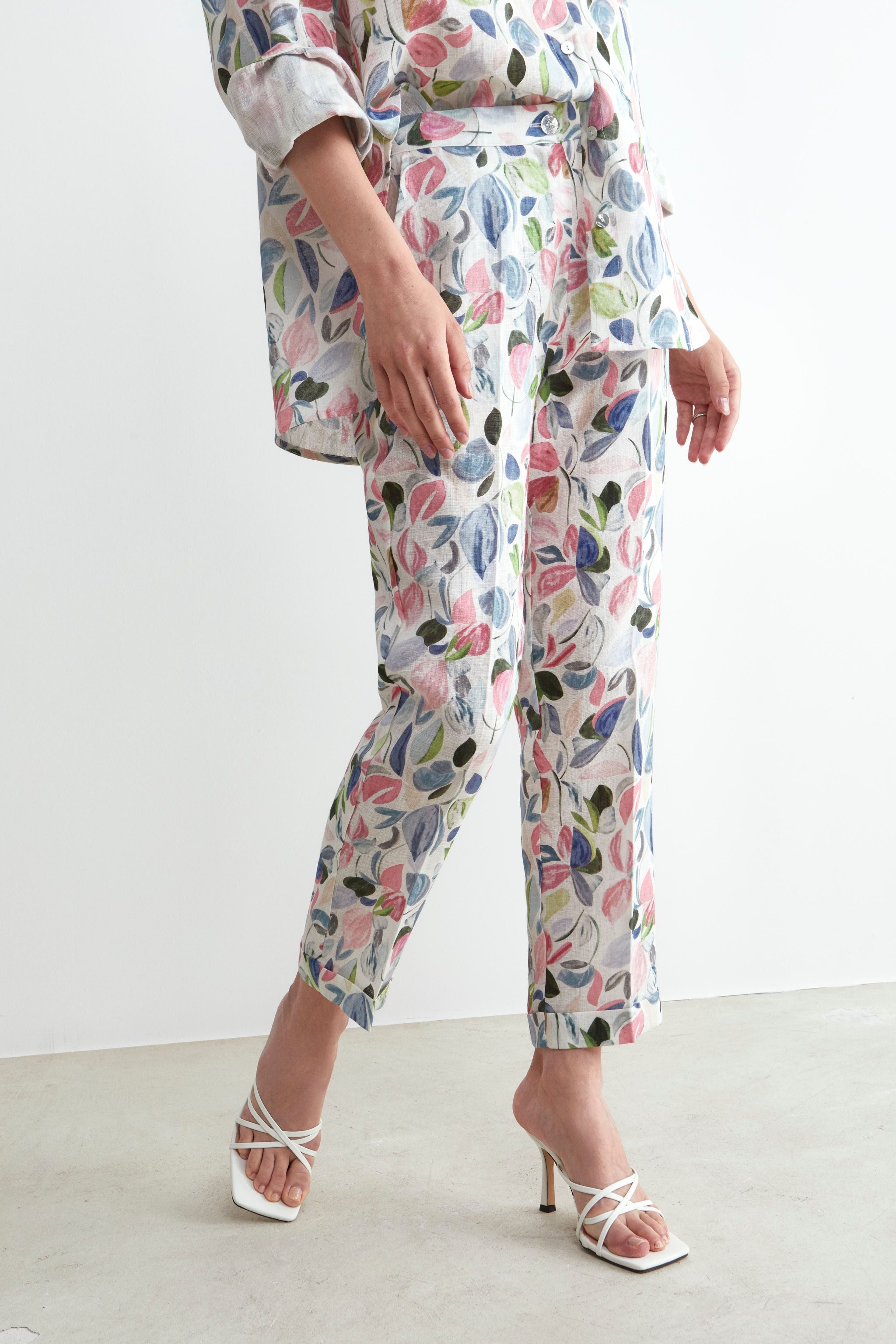 Floral Linen Trousers - PATTERN