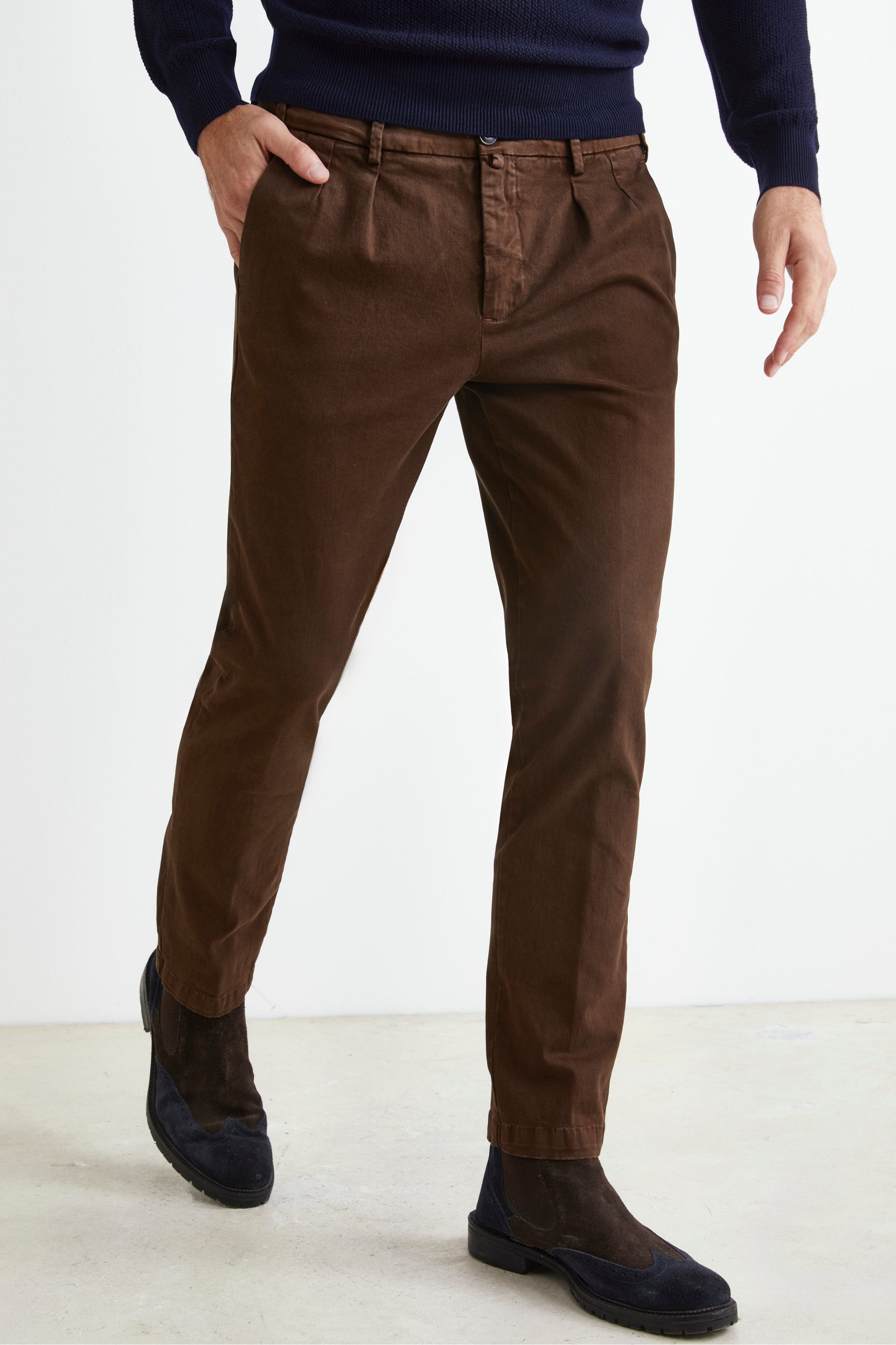 Pantalone Stretch Slim Fit - CACAO