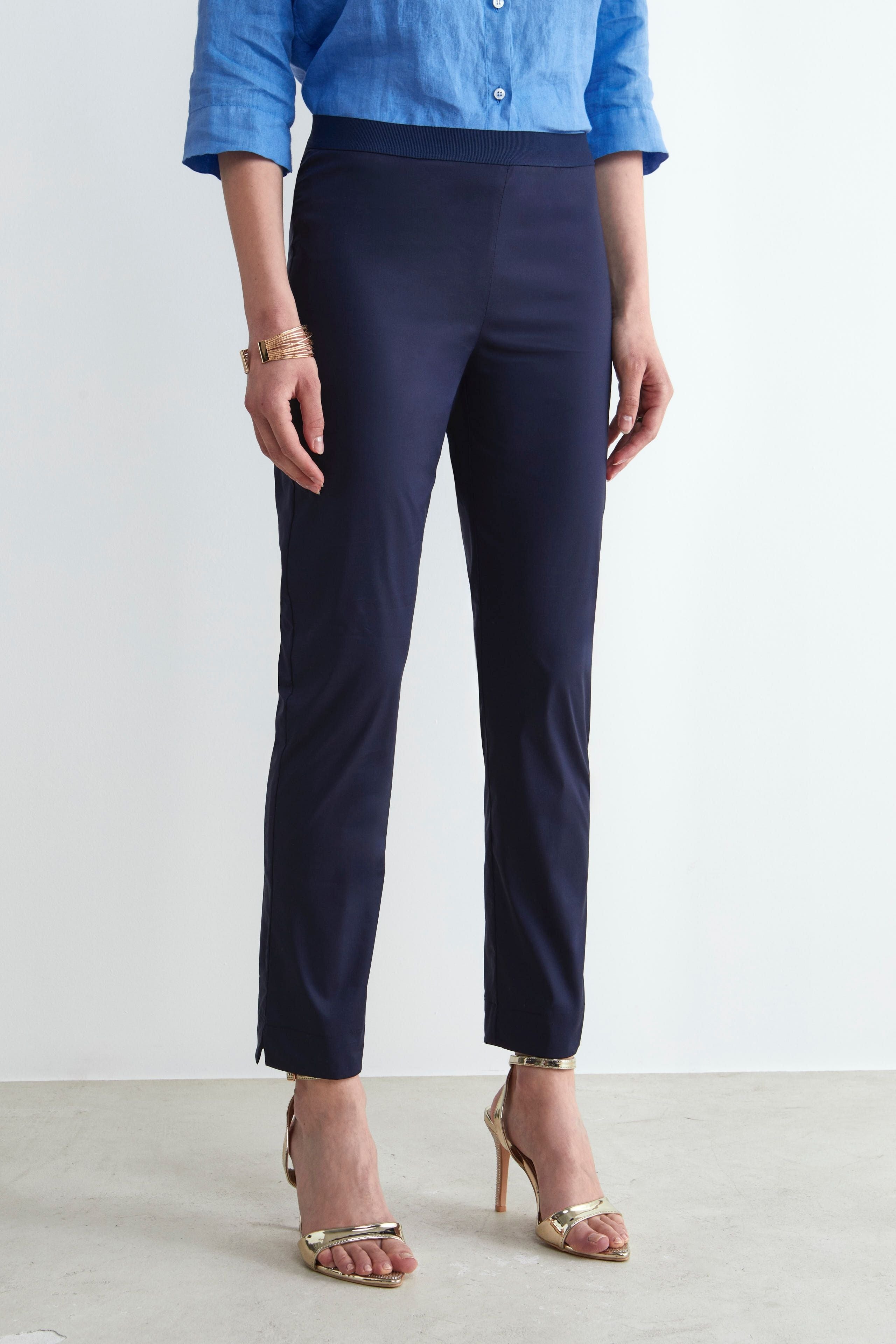 Pantalone capri con elastico - BLU