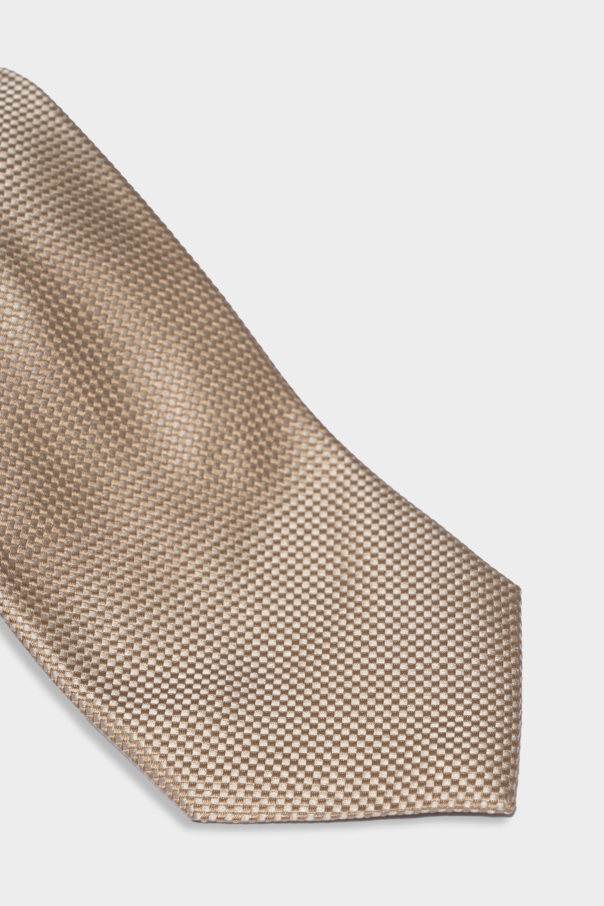 Cravatta in seta microfantasia - BEIGE