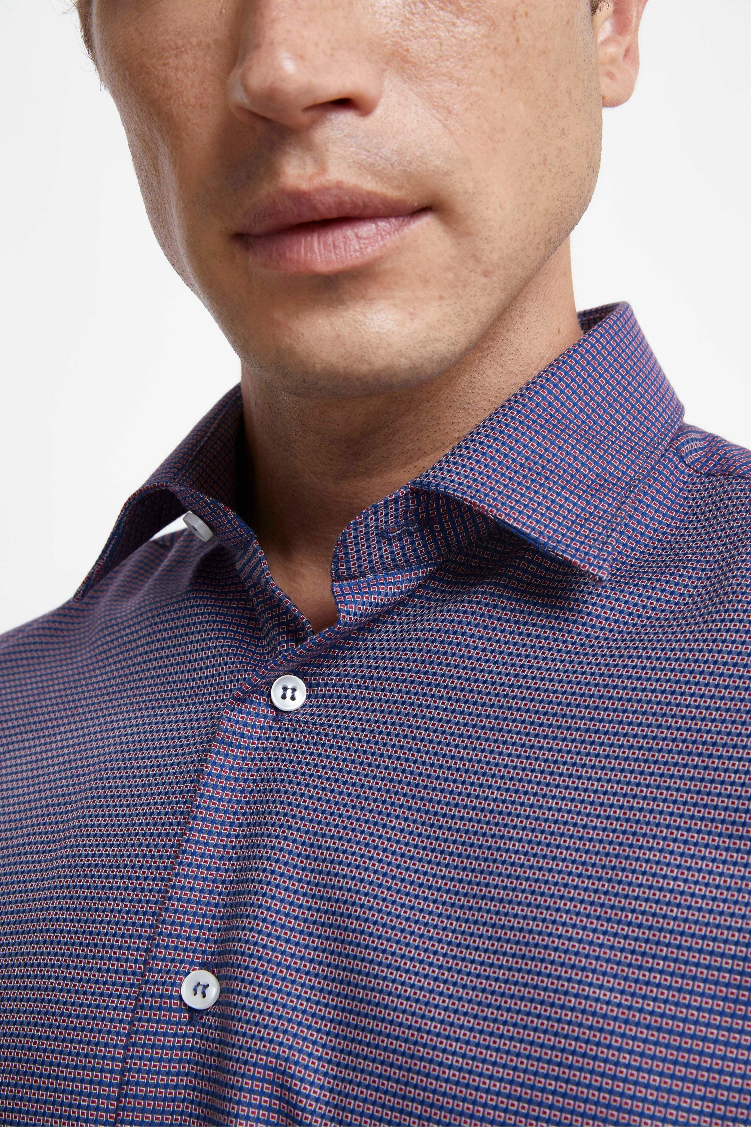 Camicia Collo Classico Regular Fit - FANT. BLU/ROSSO