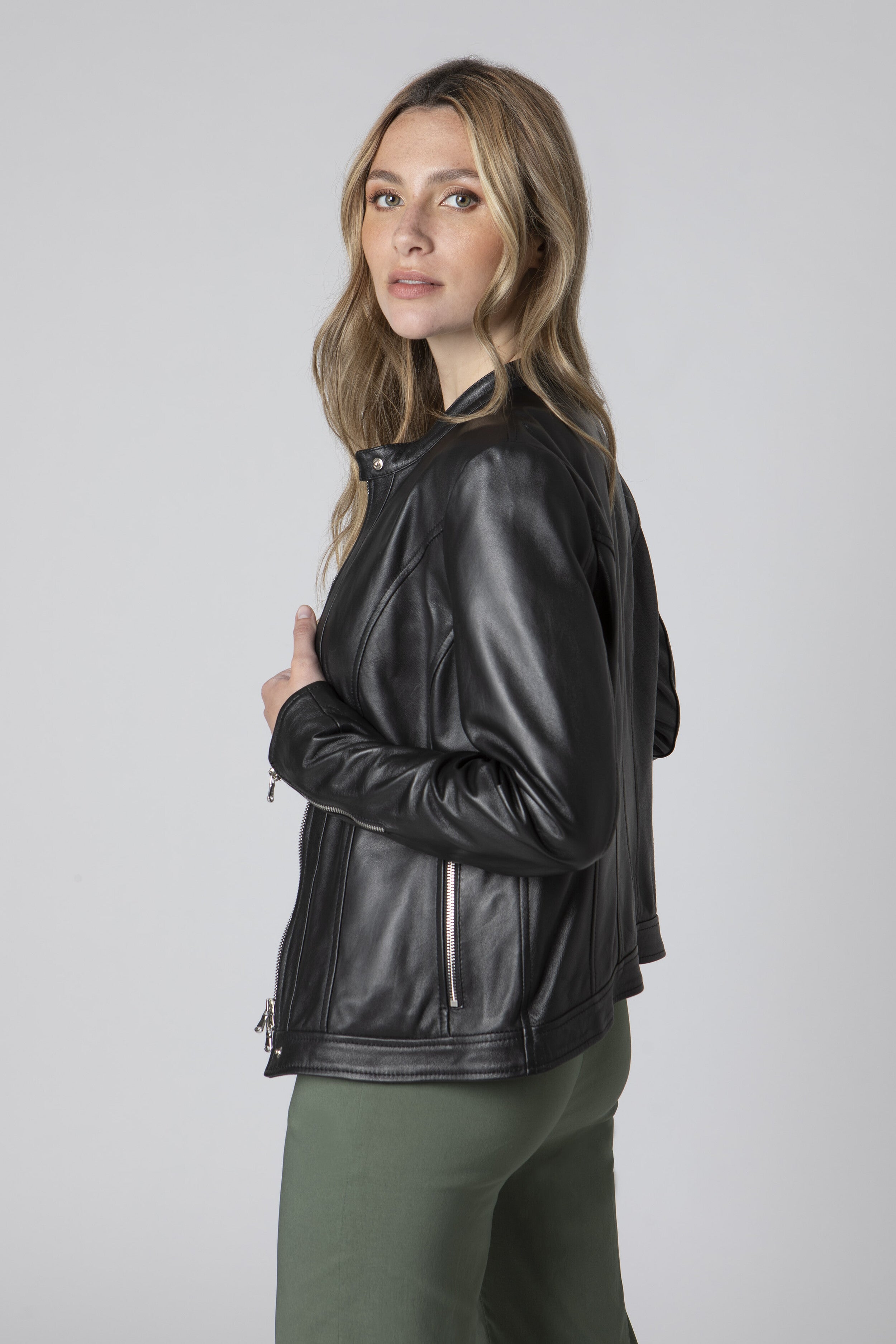 Woman’s leather jacket - BLACK