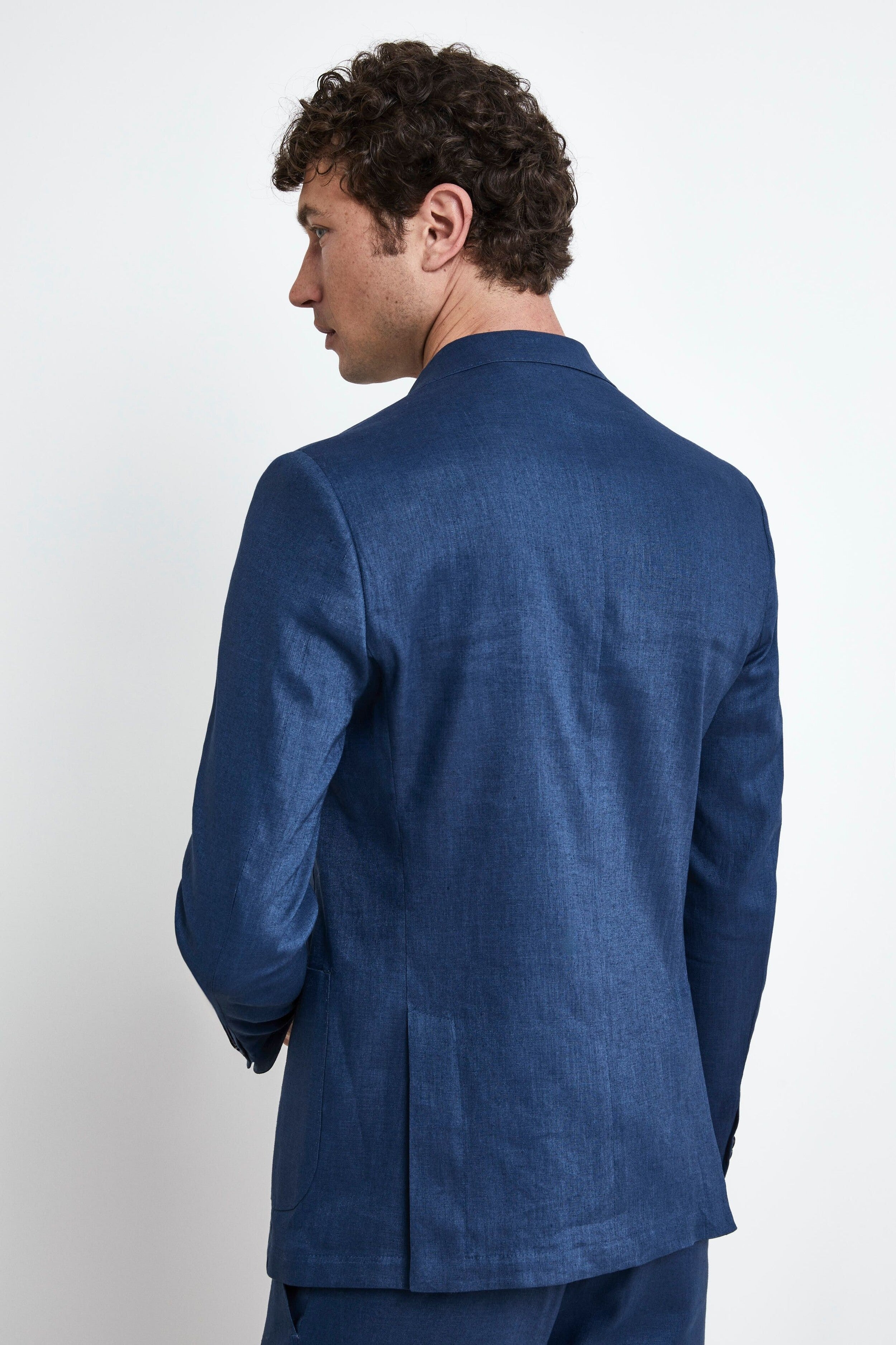 Single-breasted linen suit - DENIM