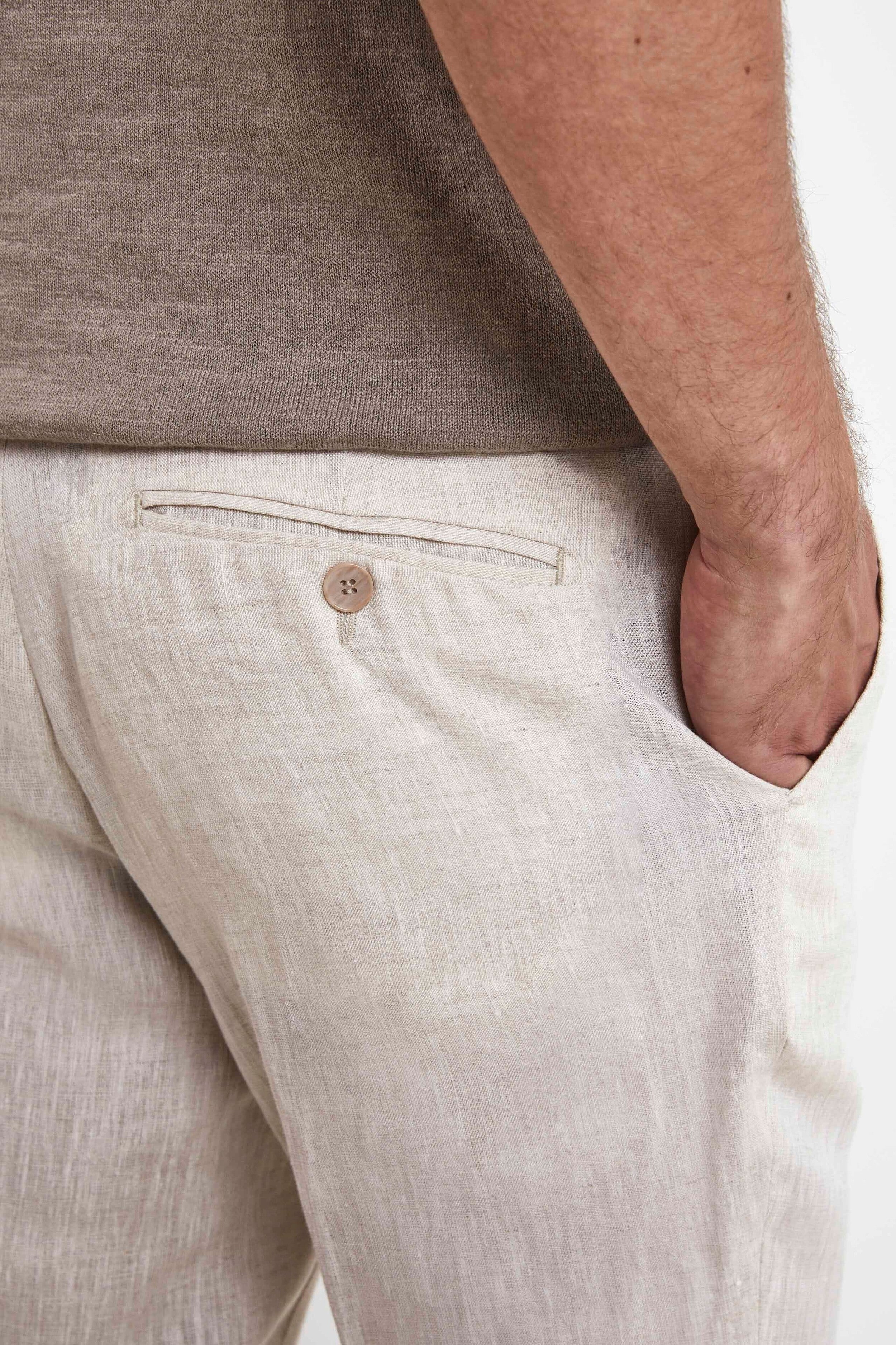 Linen Trousers - BEIGE