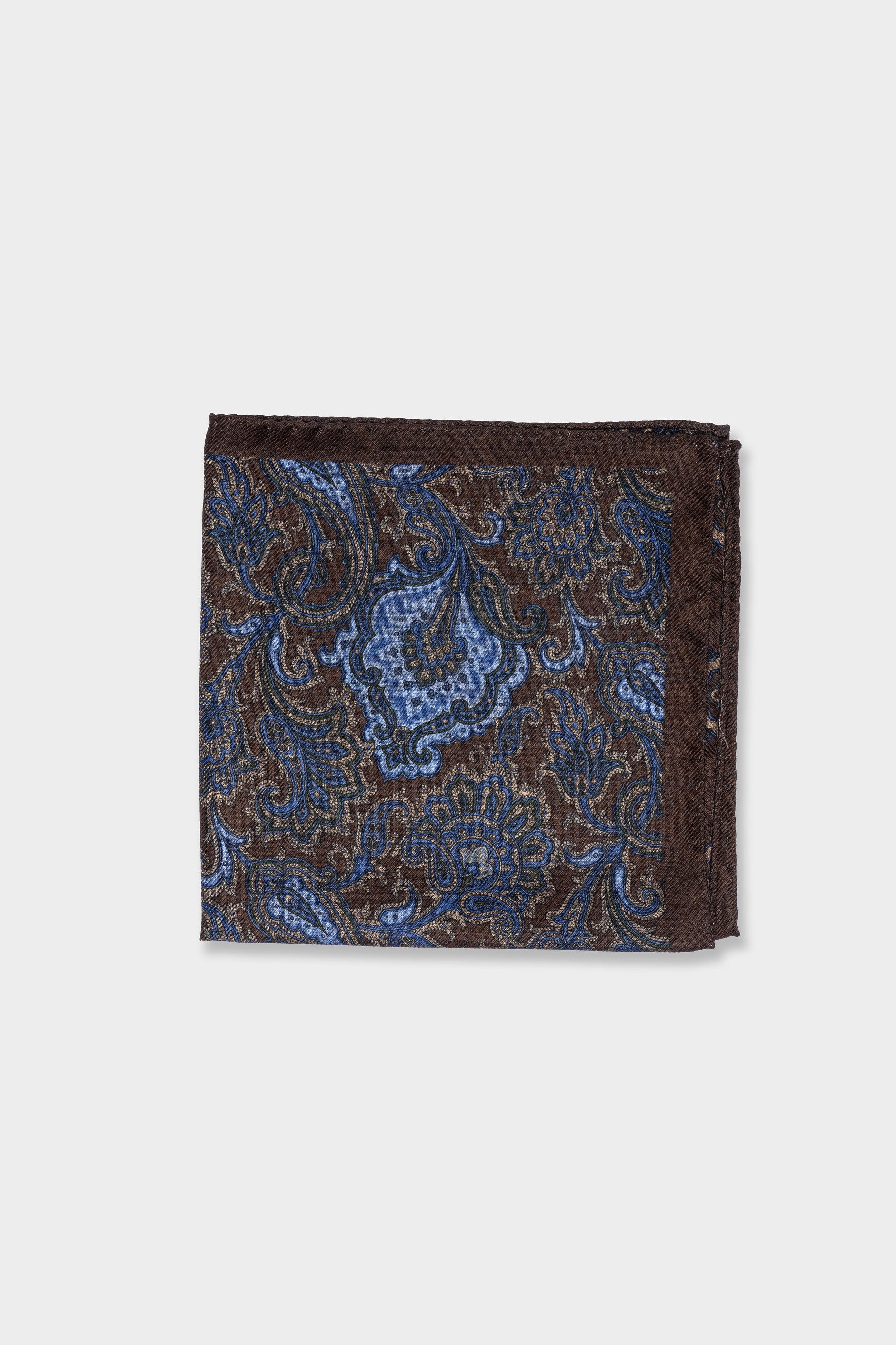 Fantasy pochette in wool and silk - BLU/BIANCO/ROSSO