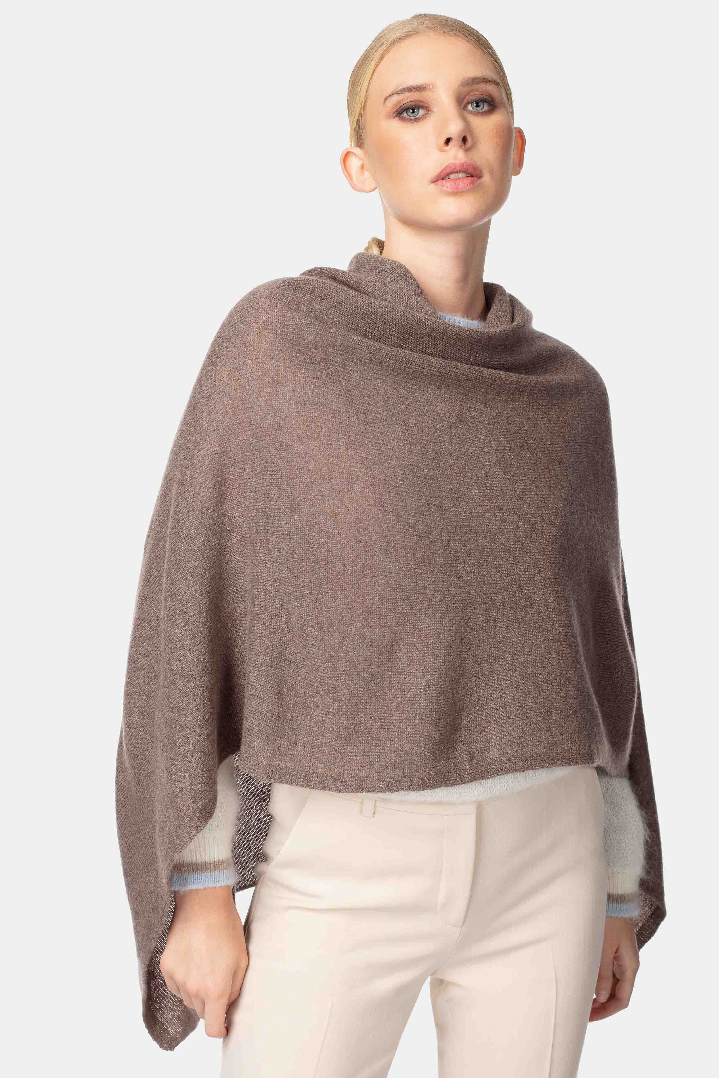 Mantella in cashmere da donna - LEGNO