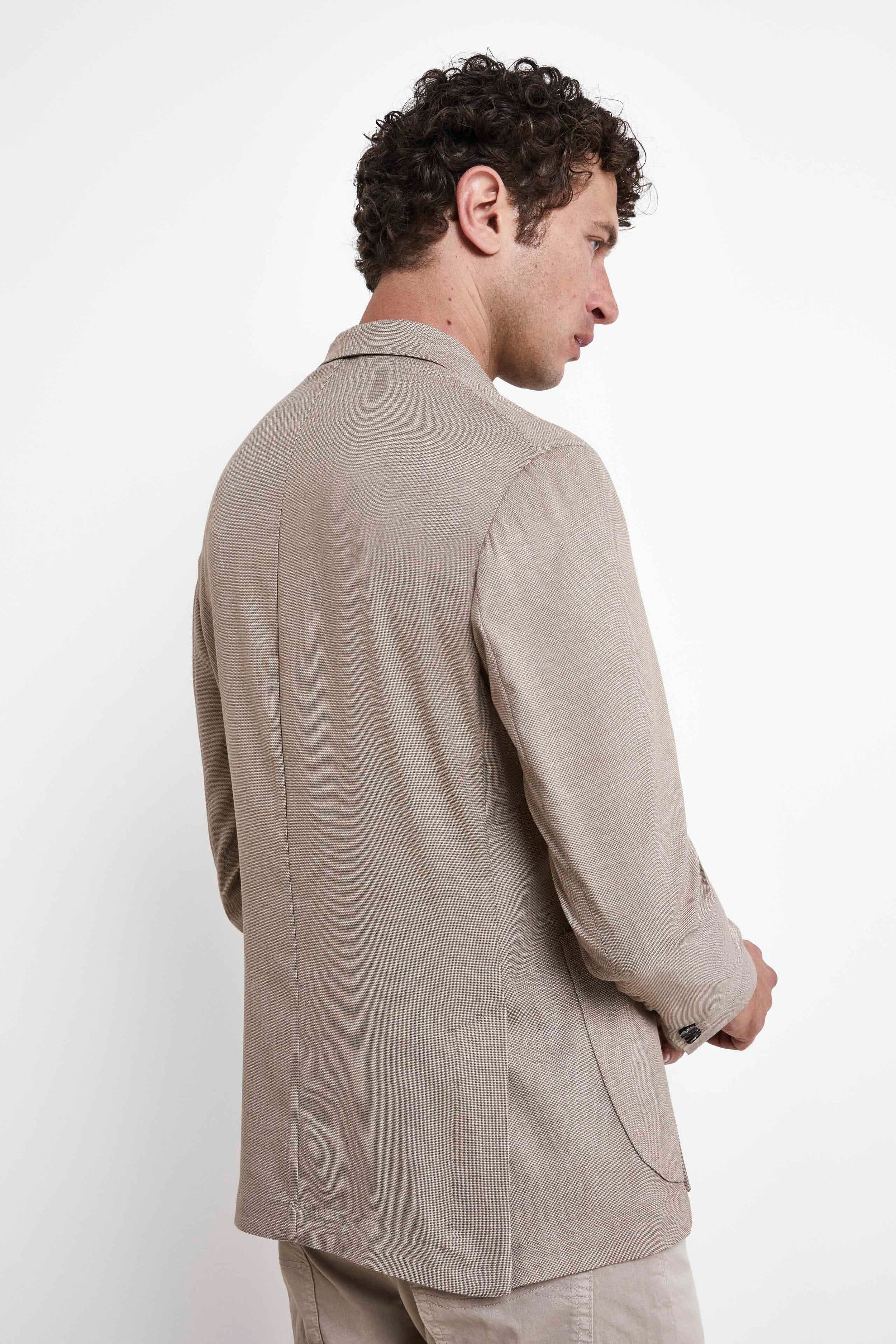 Slim Double Breasted Jacket - BEIGE