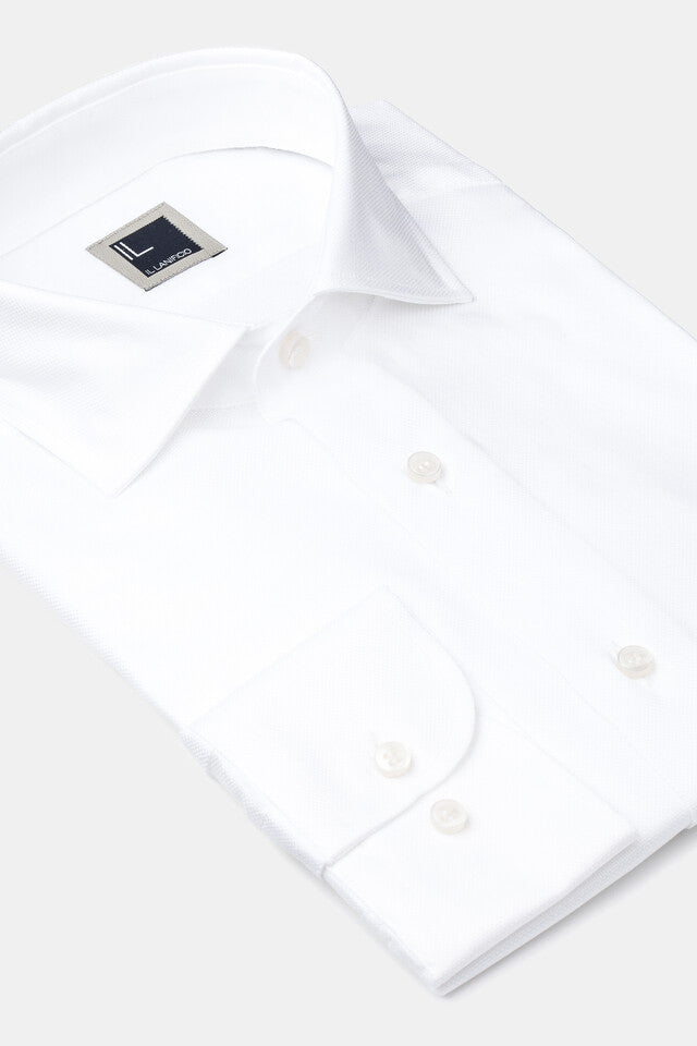 Slim dobby shirt - WHITE