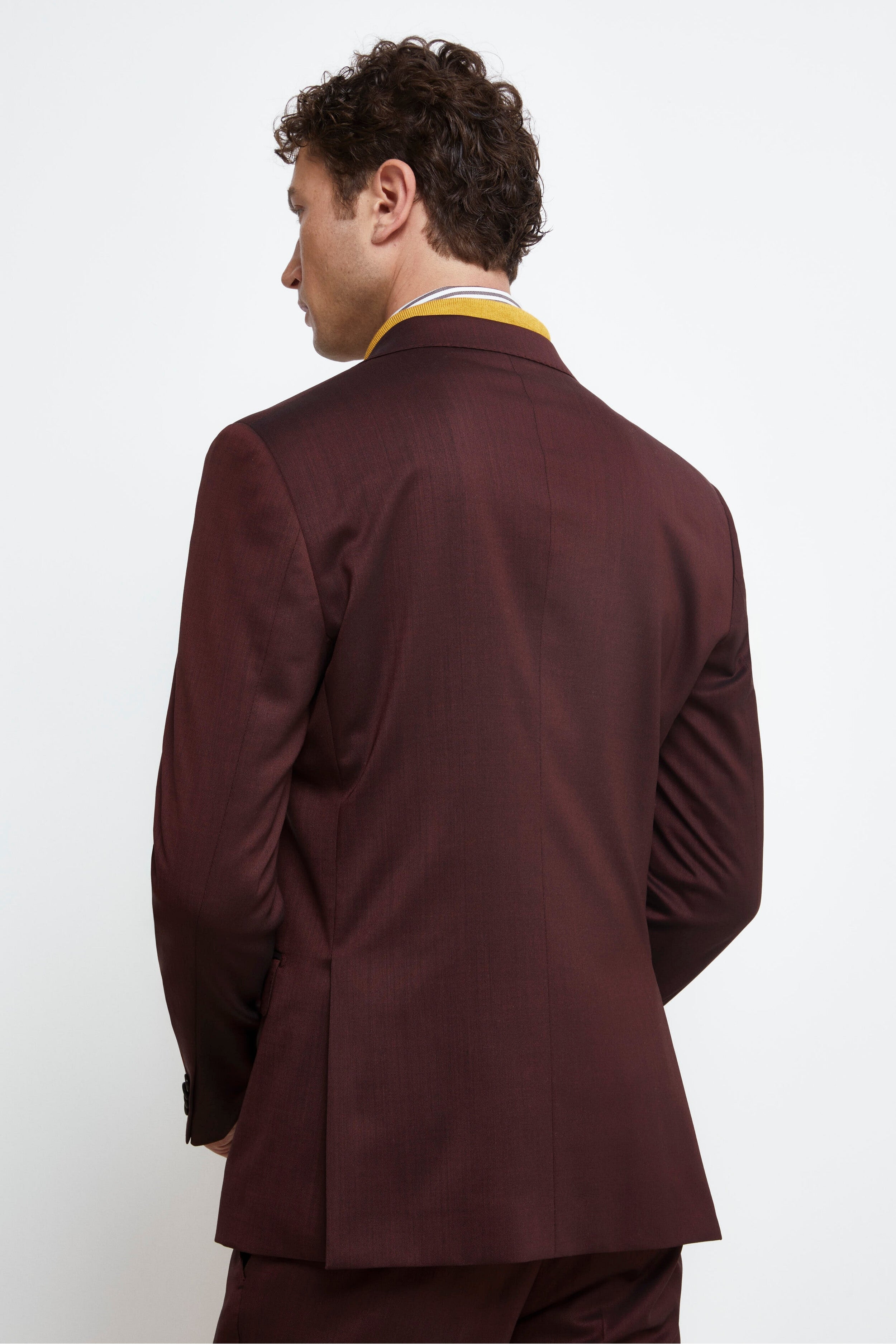 Abito Colorato Monopetto Slim Fit - BORDEAUX