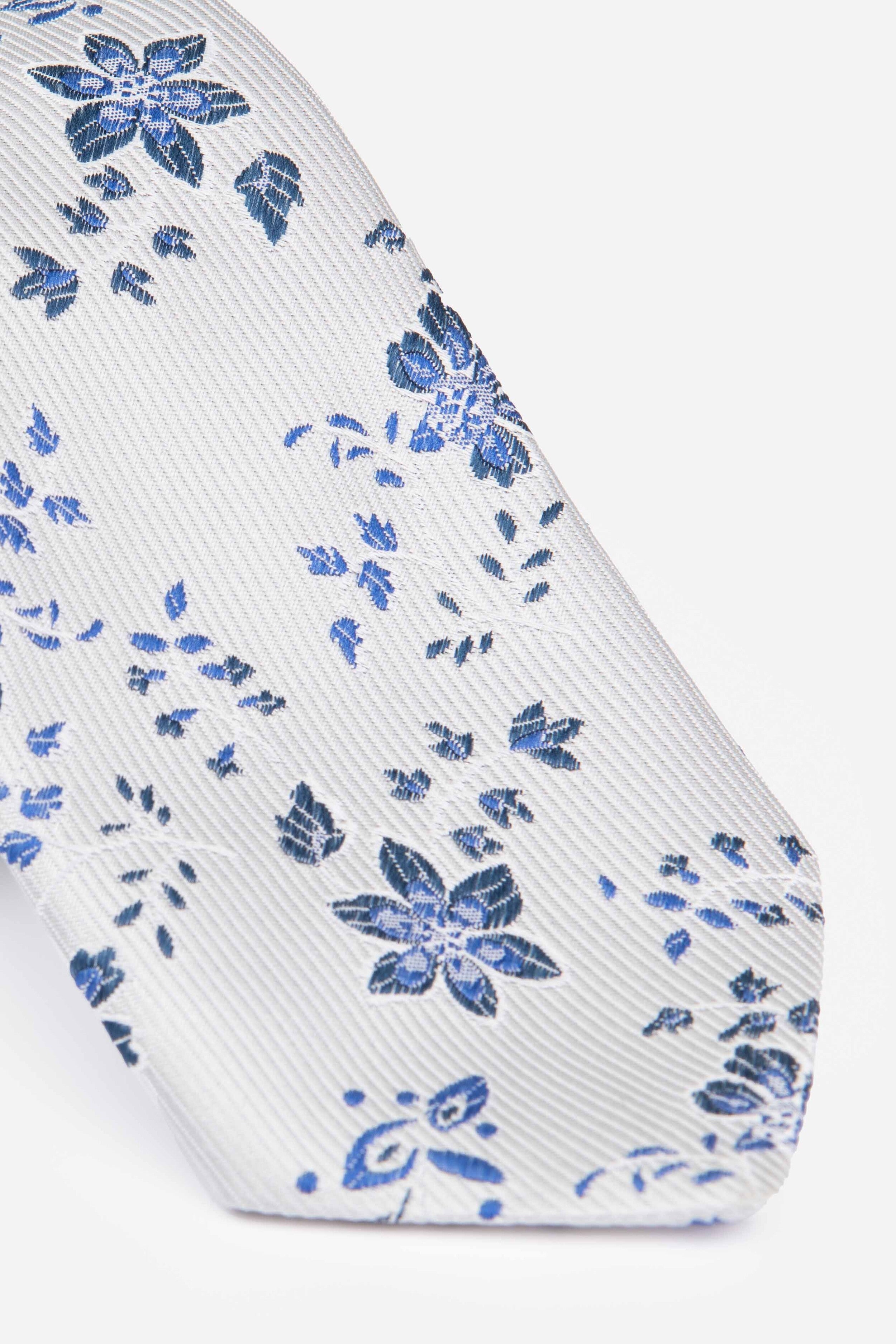 Floral tie - Grey-Blue pattern