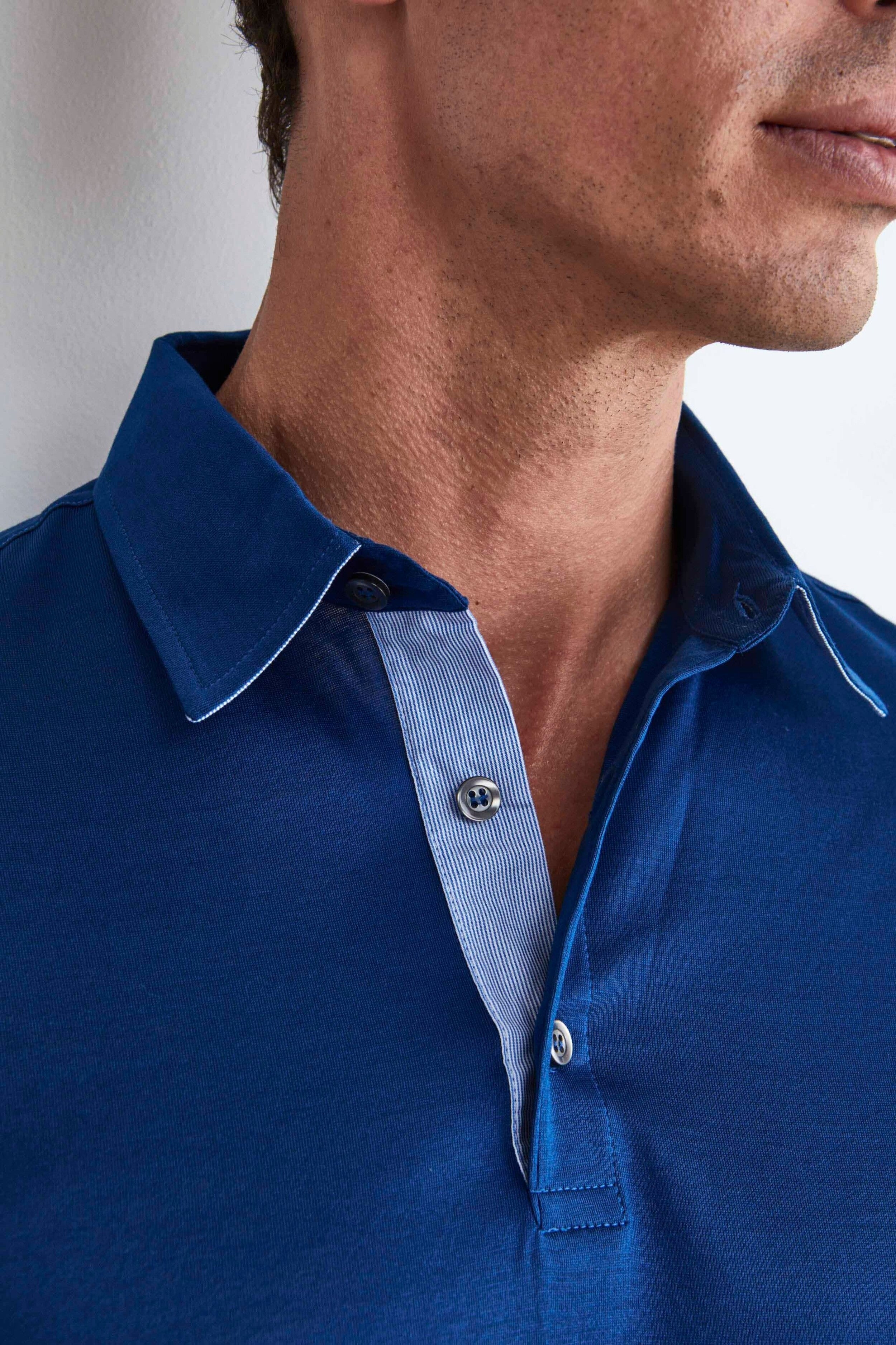 Jersey polo shirt - Medium blue