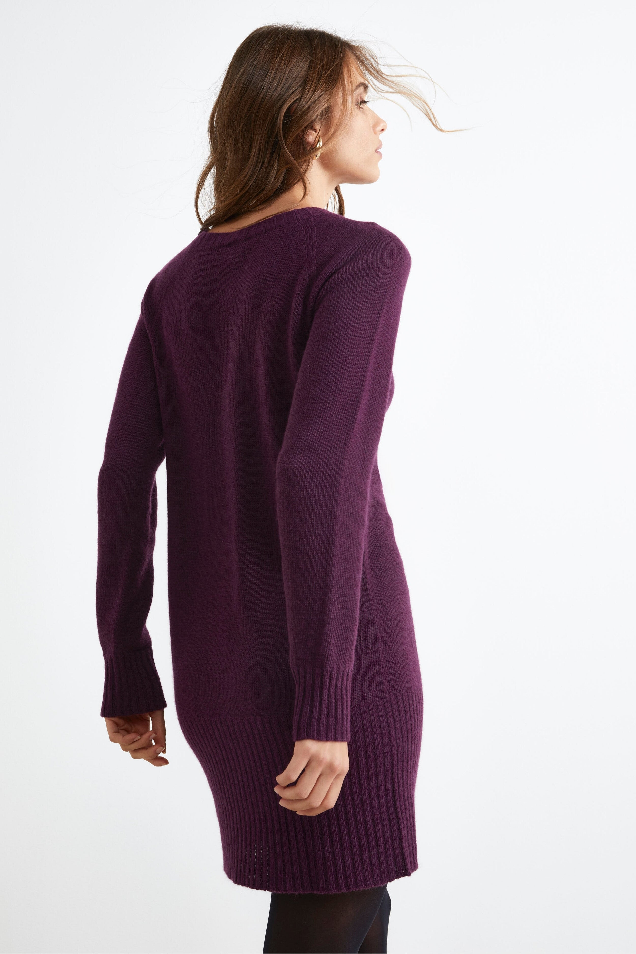 Abito Midi in Misto Cashmere - VINO