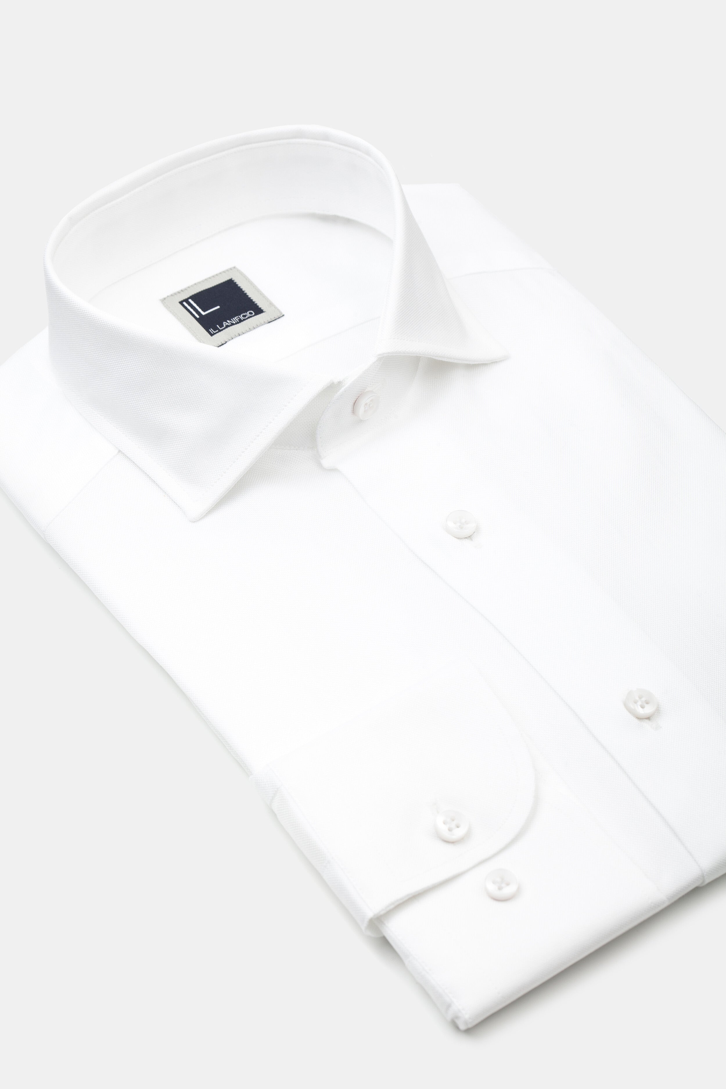 Slim oxford shirt spread collar - WHITE